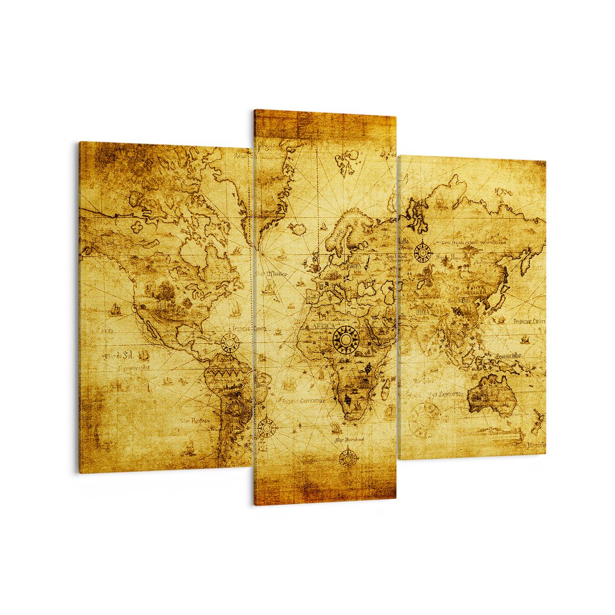 Obraz Na Płótnie - Mapa Świata - 130X100 Cm - Cb130X100-0127
