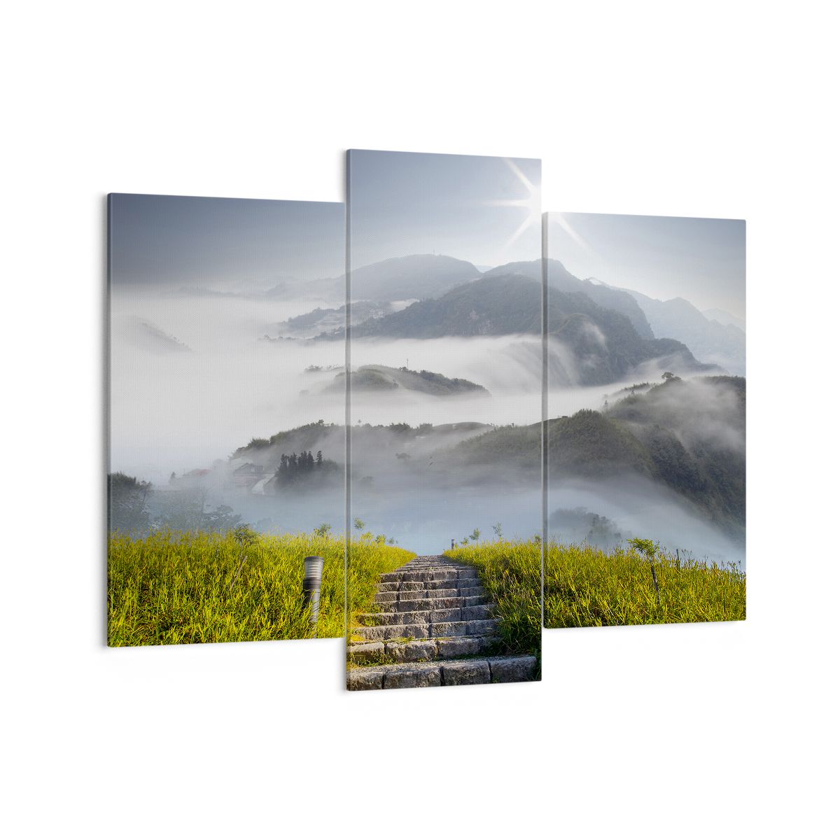 Obraz Na Płótnie - Góry Droga Mgła - 130X100 Cm - Cb130X100-2478