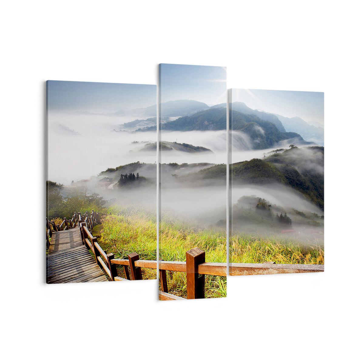 Obraz Na Płótnie - Góry Droga Mgła - 95X80 Cm - Cb95X80-2444