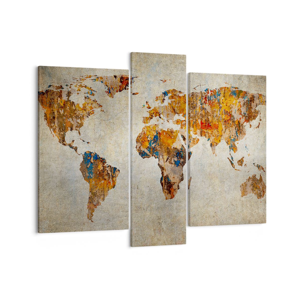 Obraz Na Płótnie - Mapa Kontynent - 95X80 Cm - Cb95X80-2783
