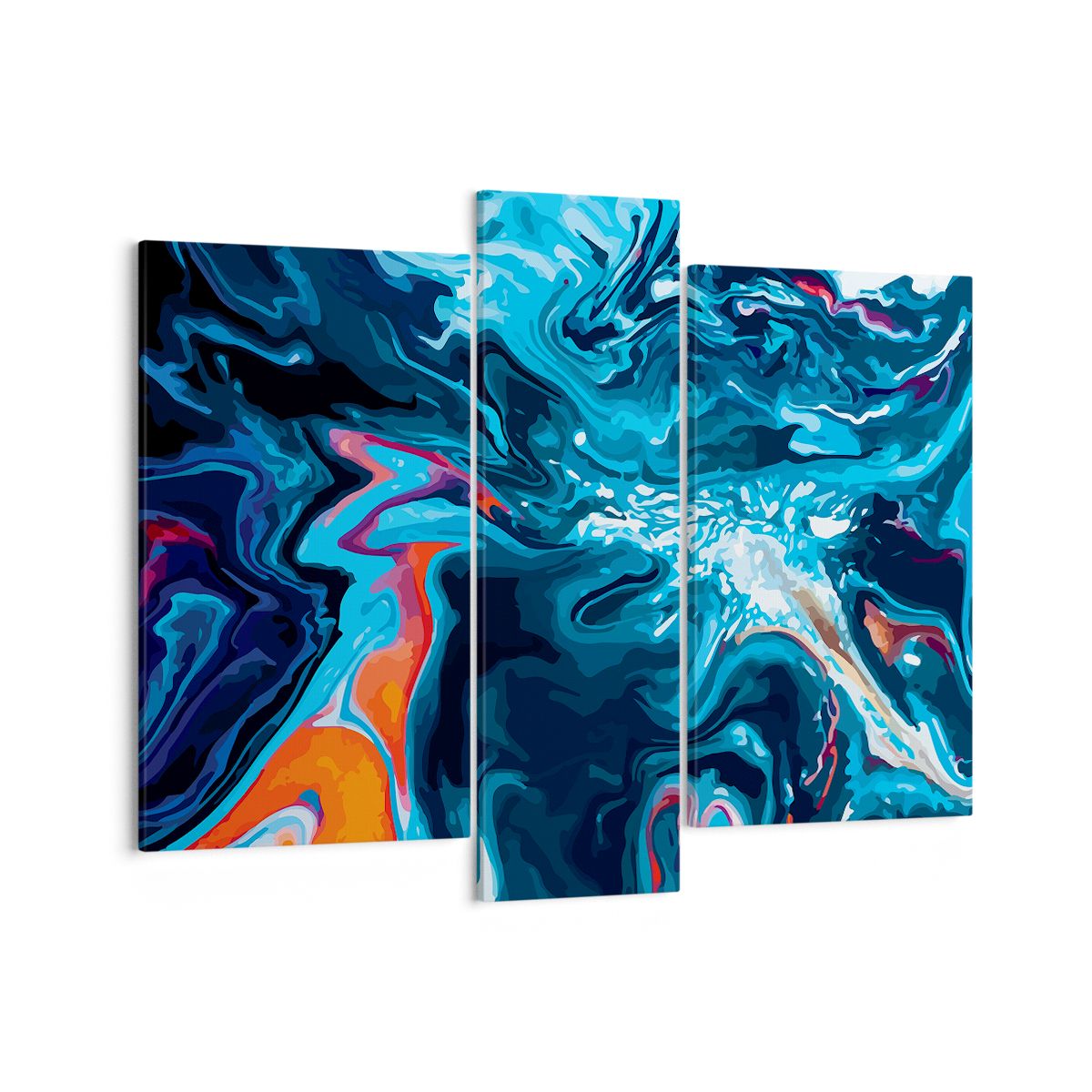 Obraz Na Płótnie - Abstrakcja Błękit  - 95X80 Cm - Cb95X80-4085