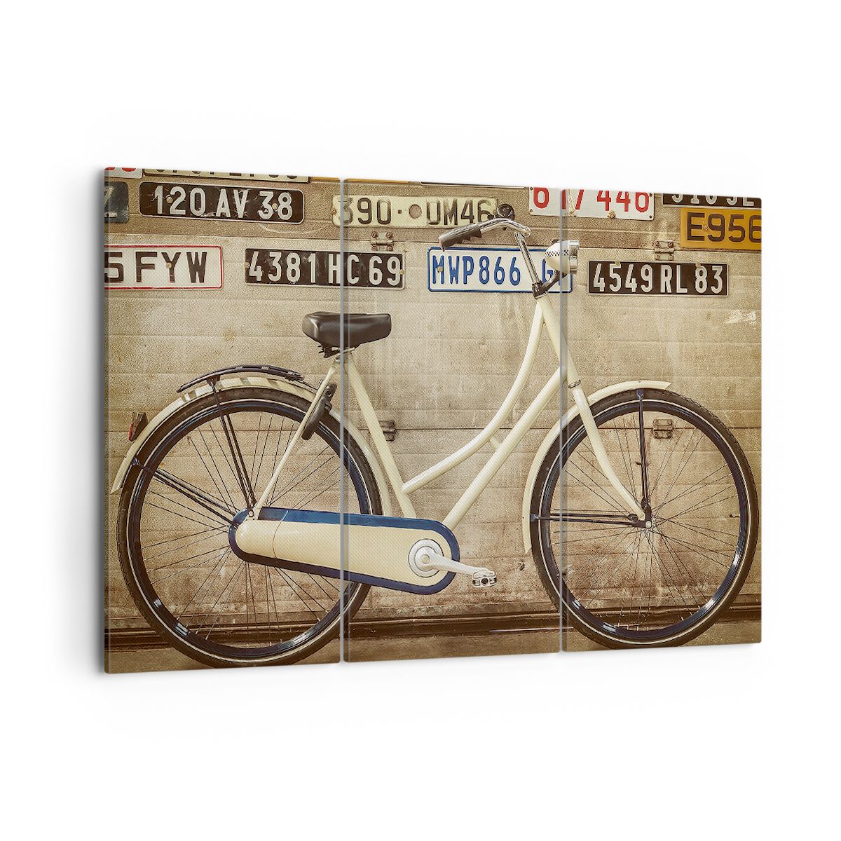 Obraz Na Płótnie - Rower Mur Tablica - 105X70 Cm - Ce105X70-3764