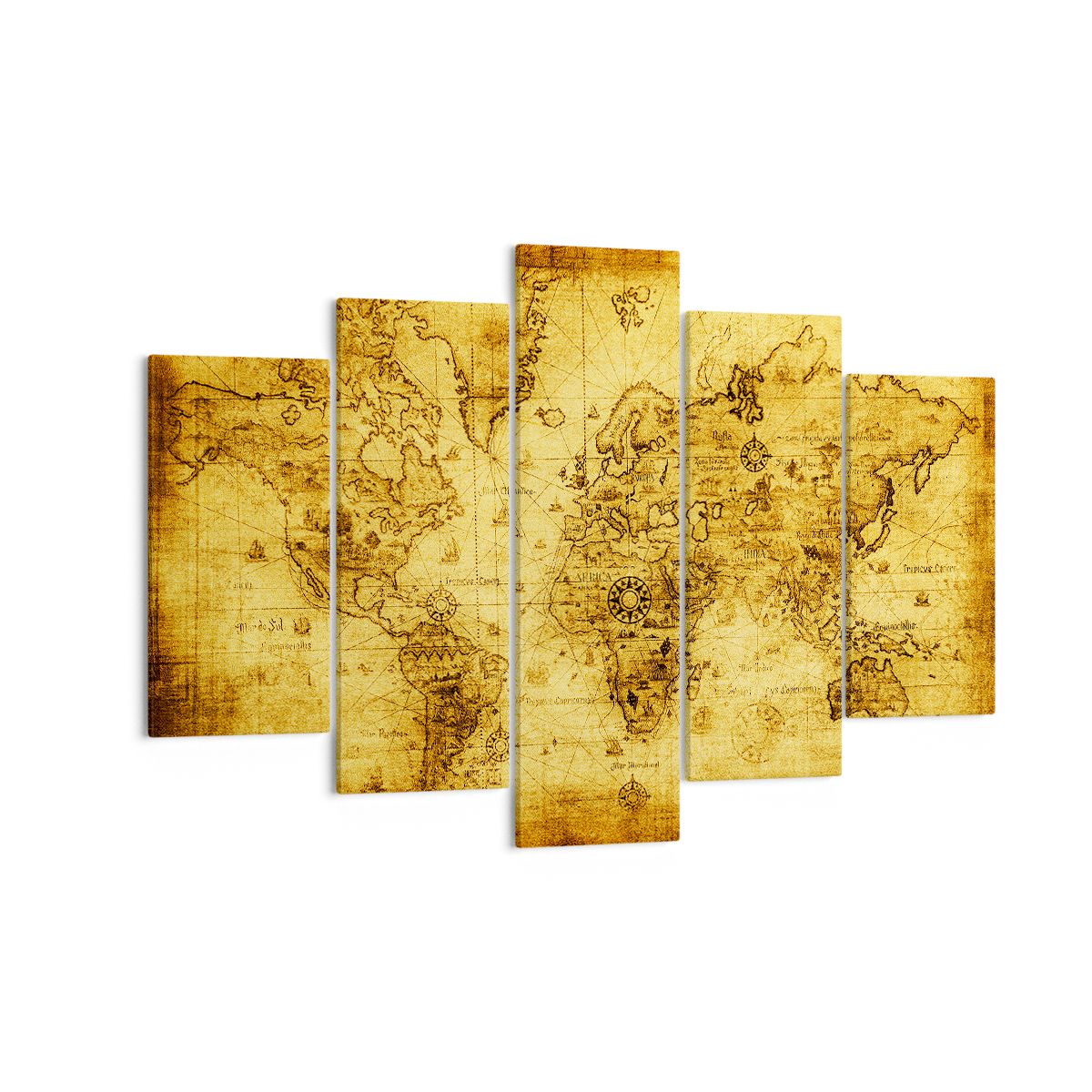 Obraz Na Płótnie - Mapa Świata - 150X100 Cm - Ea150X100-0127