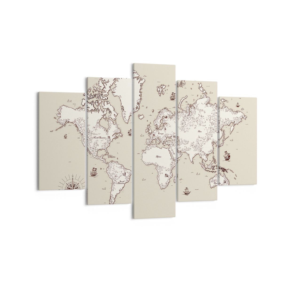 Obraz Na Płótnie - Mapa Kontynent - 150X100 Cm - Ea150X100-2910