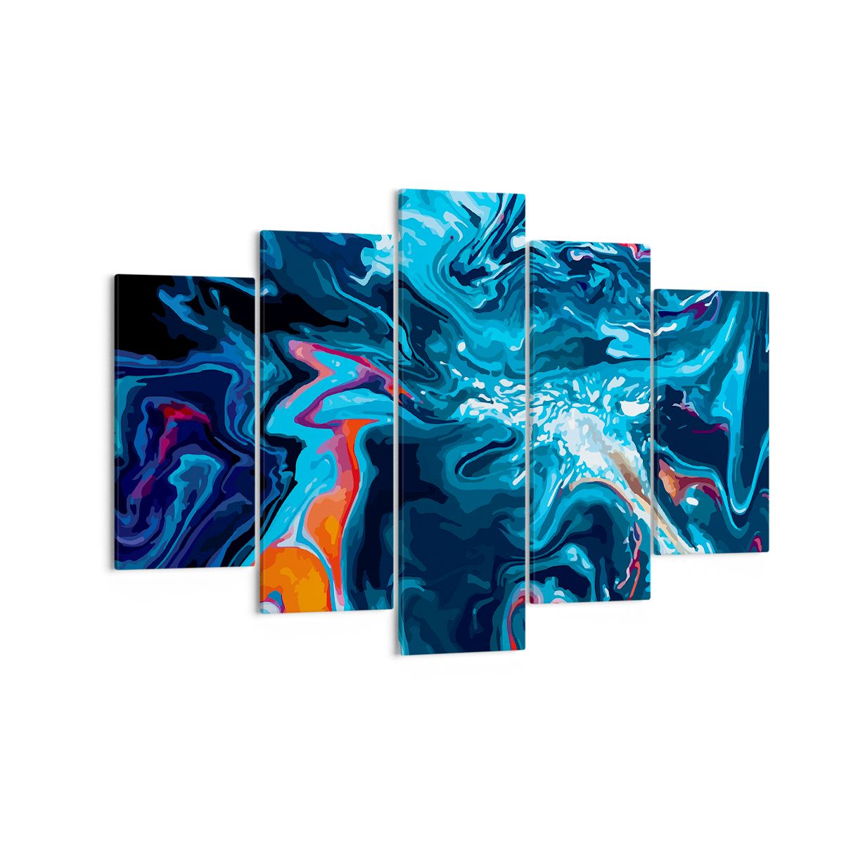 Obraz Na Płótnie - Abstrakcja Błękit  - 150X100 Cm - Ea150X100-4085
