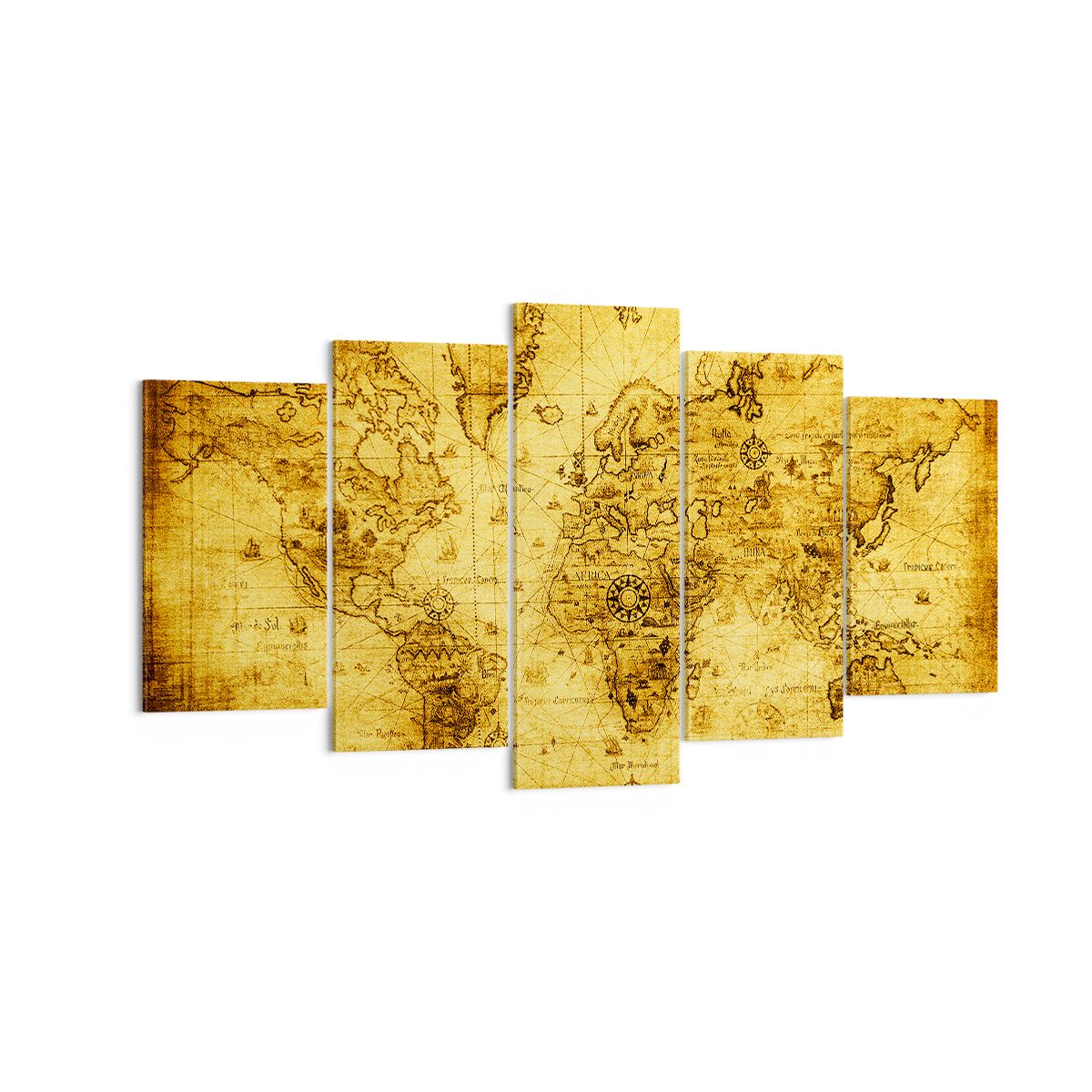 Obraz Na Płótnie - Mapa Świata - 160X85 Cm - Ea160X85-0127