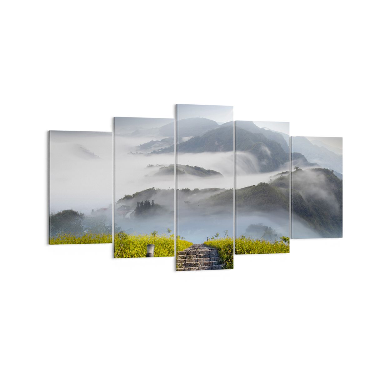 Obraz Na Płótnie - Góry Droga Mgła - 160X85 Cm - Ea160X85-2478