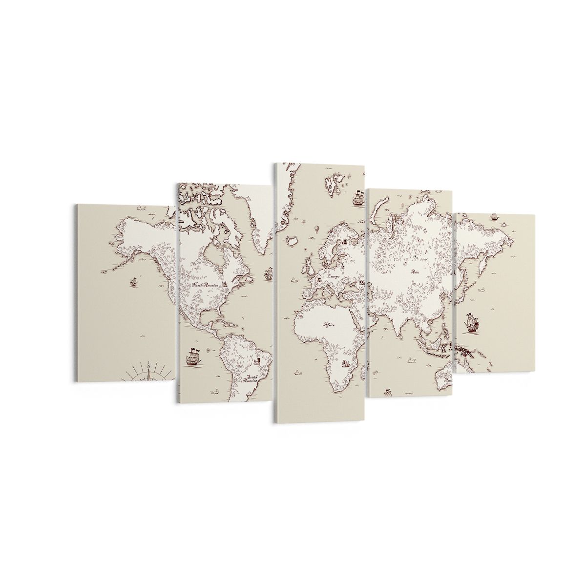 Obraz Na Płótnie - Mapa Kontynent - 160X85 Cm - Ea160X85-2910