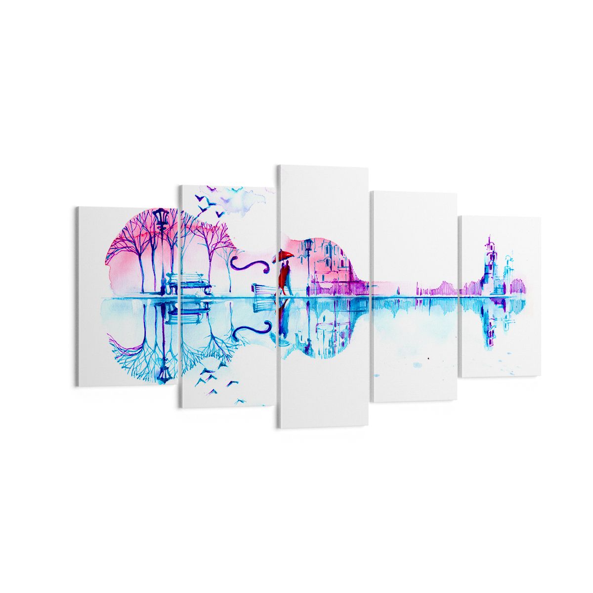 Obraz Na Płótnie - Zakochani Gitara - 160X85 Cm - Ea160X85-3077