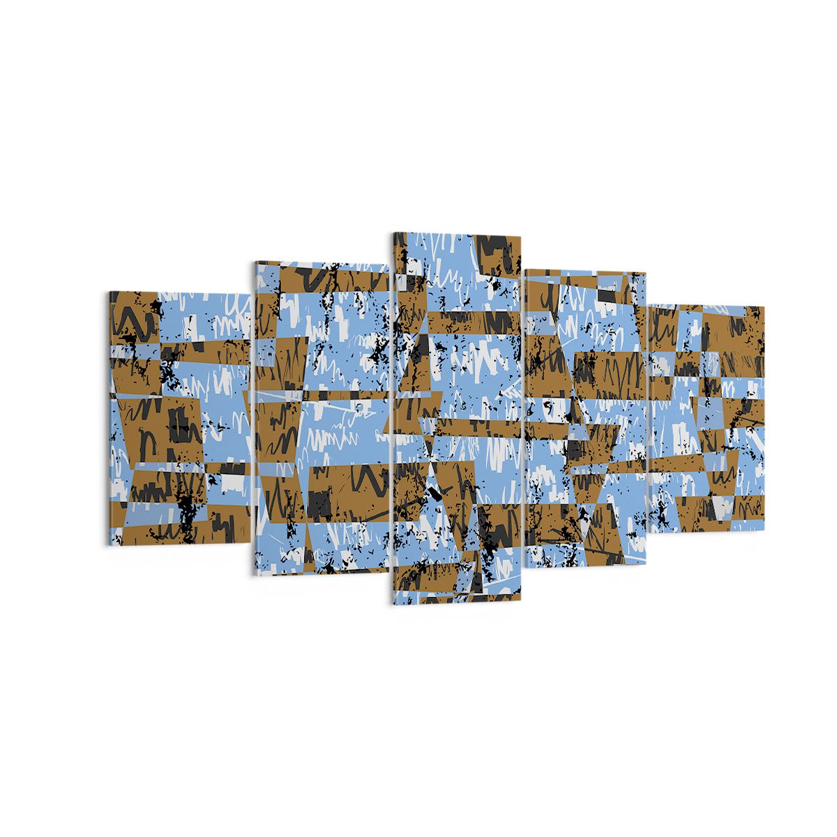 Obraz Na Płótnie - Kolor Błękit Brąz  - 160X85 Cm - Ea160X85-3729