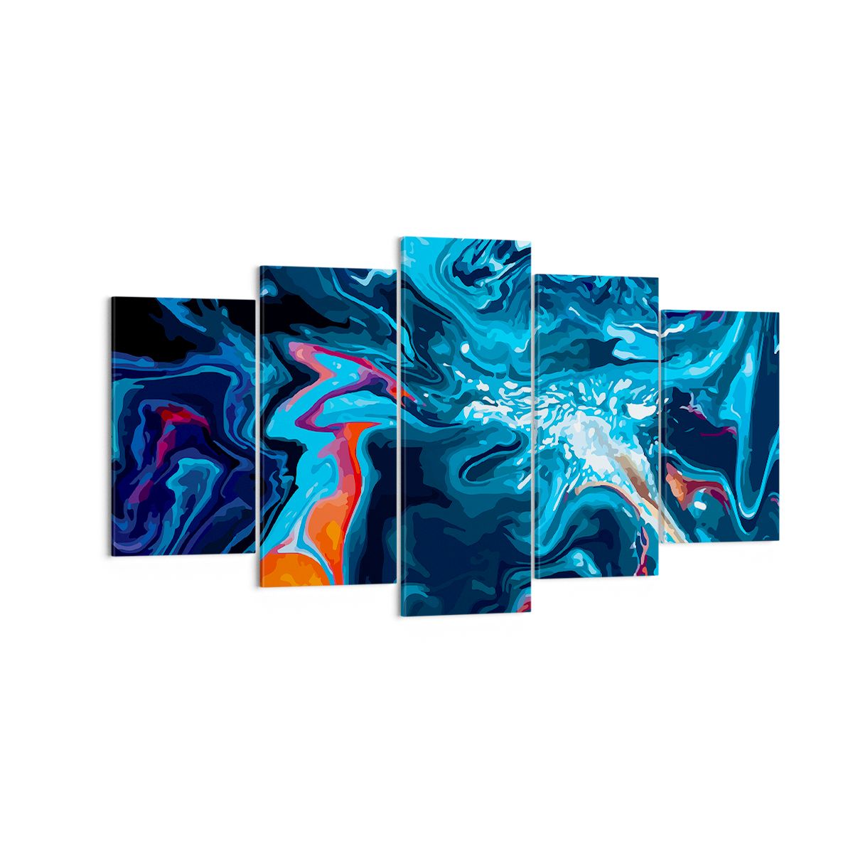 Obraz Na Płótnie - Abstrakcja Błękit  - 160X85 Cm - Ea160X85-4085
