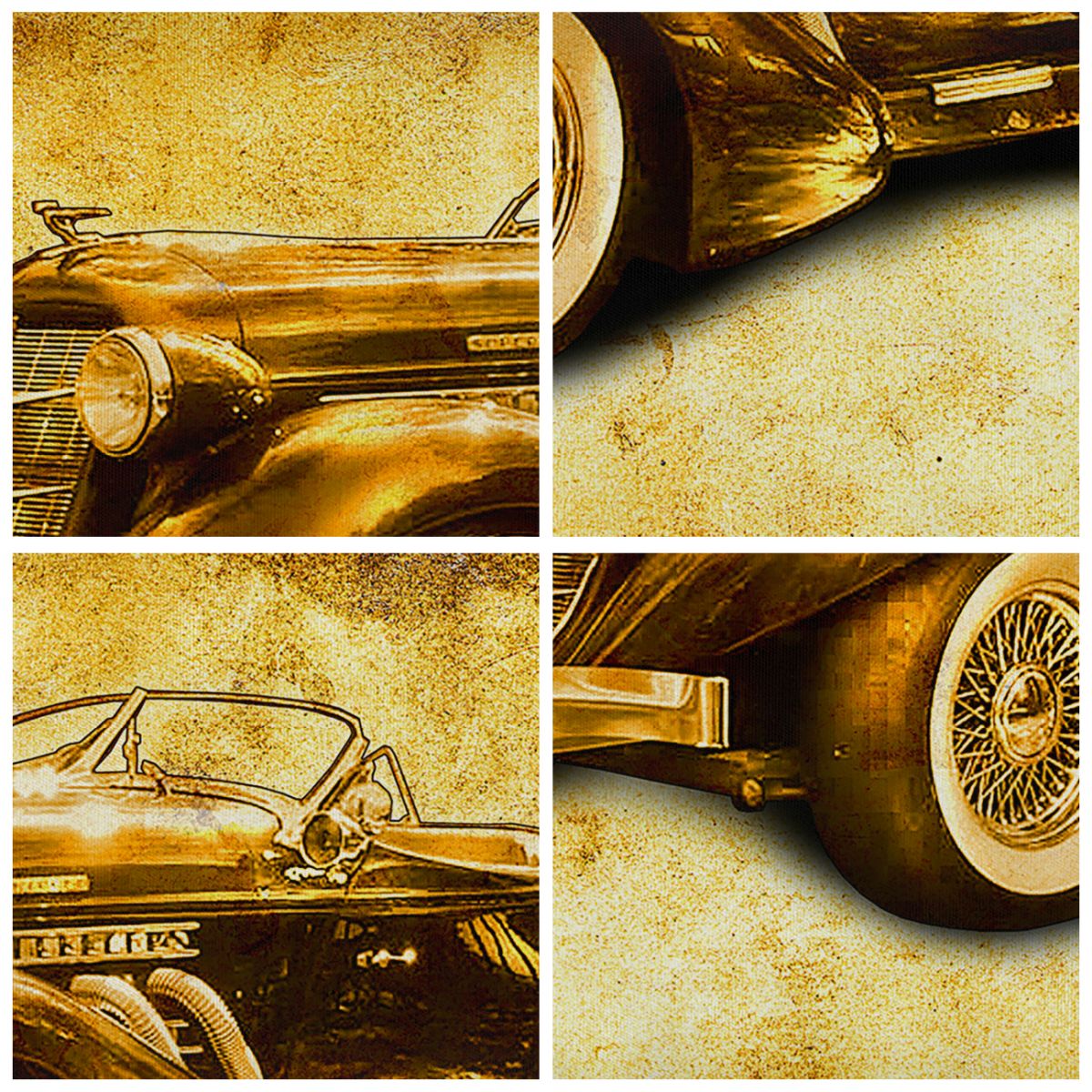 Obraz Na Płótnie - Samochód Sepia - 150X100 Cm - Ea150X100-0529