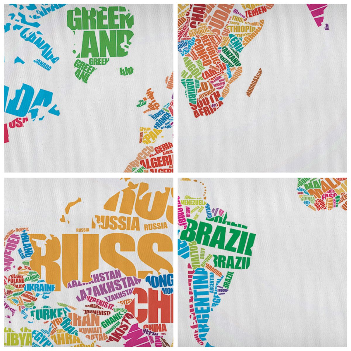 Obraz Na Płótnie - Mapa Kontynent - 90X30 Cm - Ca90X30-2860