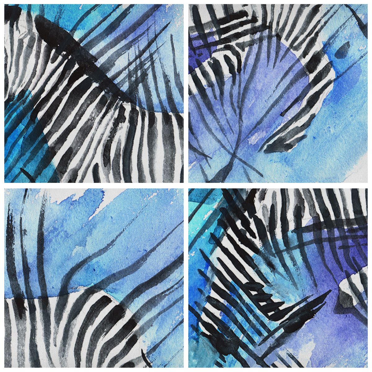 Obraz Na Płótnie - Zebra Rysunek - 90X30 Cm - Ca90X30-2986