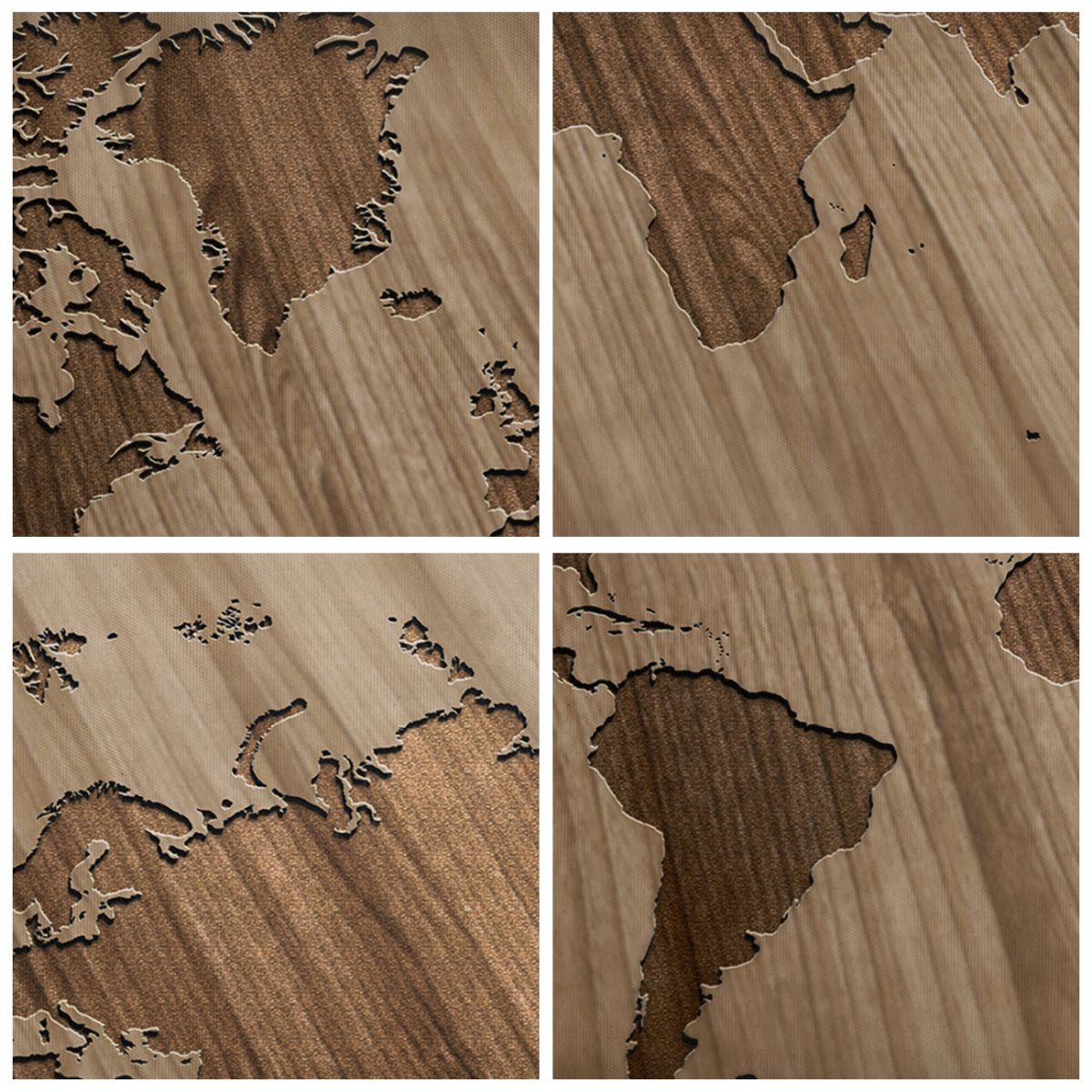 Obraz Na Płótnie - Mapa Kontynent - 90X30 Cm - Ca90X30-3042