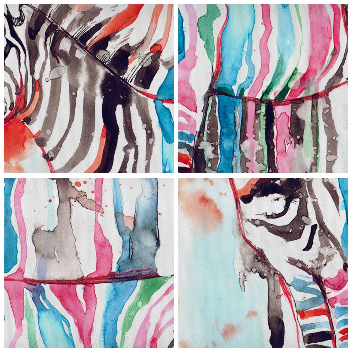 Obraz Na Płótnie - Zebra Rysunek - 150X50 Cm - Ca150X50-3075