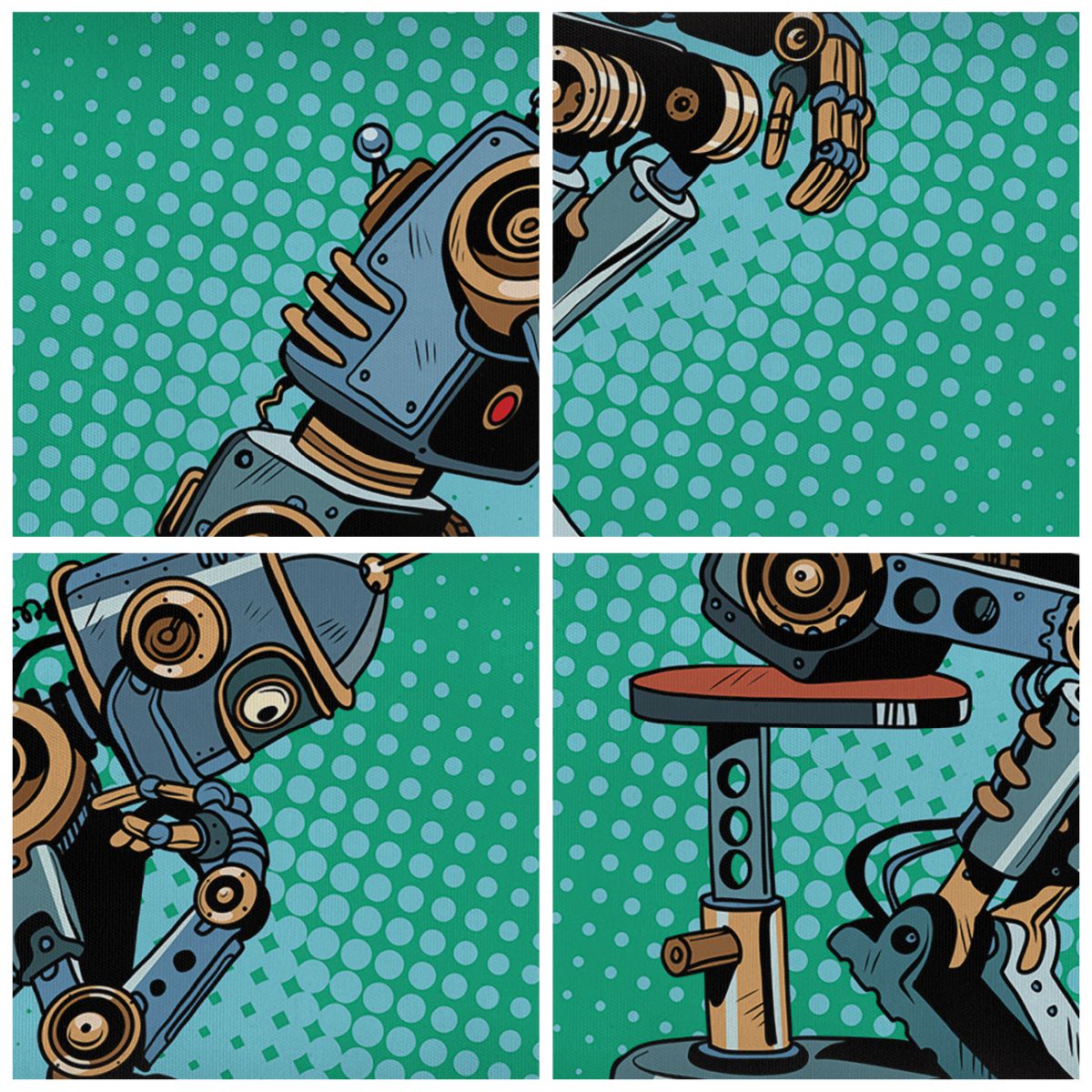 Obraz Na Płótnie - Robot Myślenie - 160X85 Cm - Ea160X85-3194