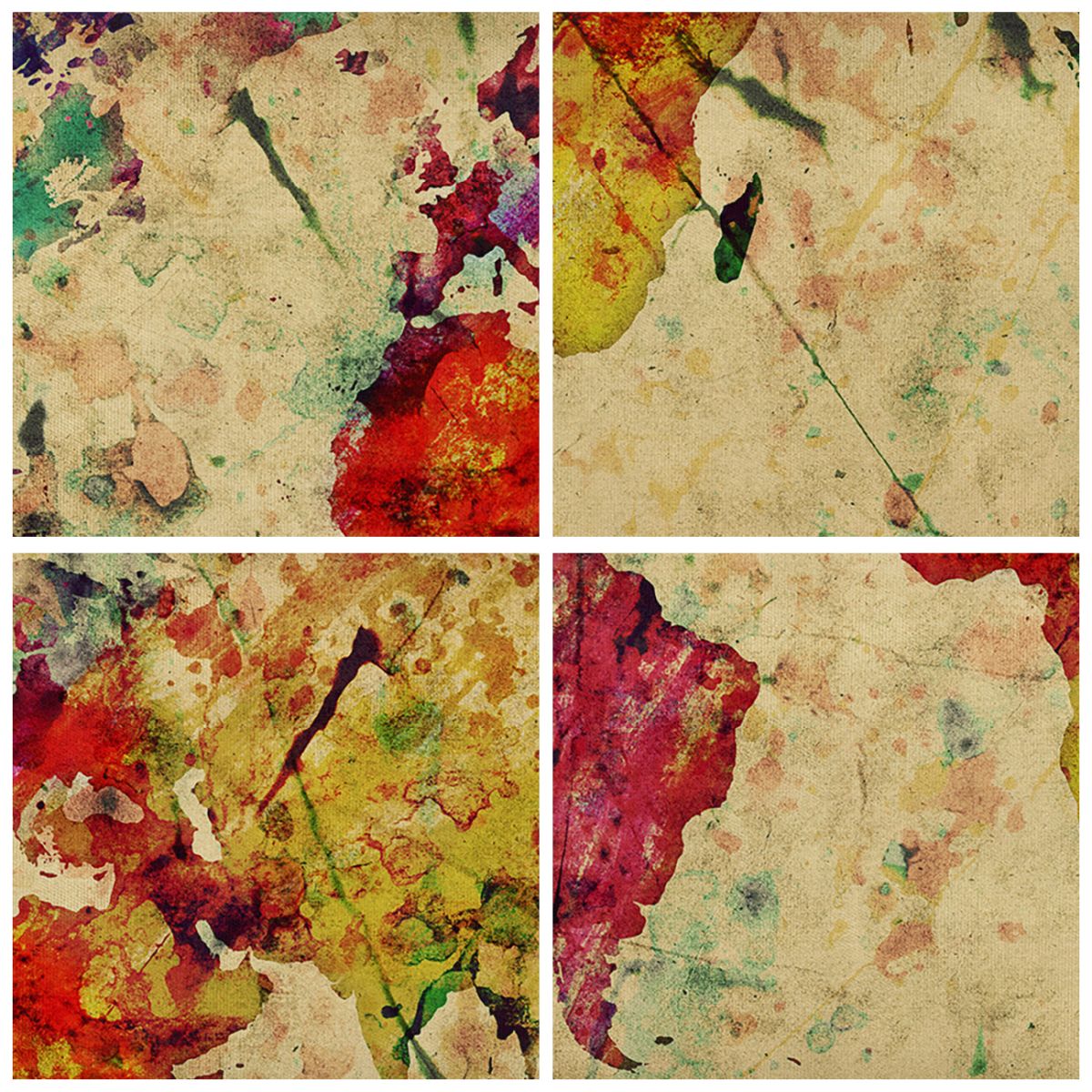 Obraz Na Płótnie - Mapa Kontynenty  - 40X40 Cm - Ac40X40-3582