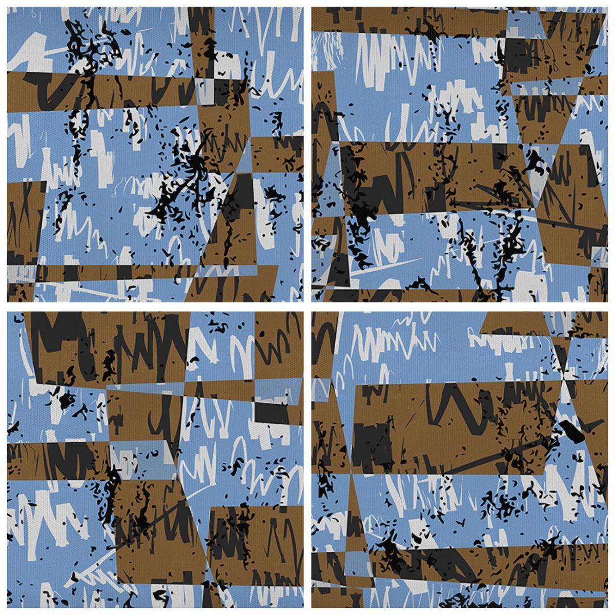 Obraz Na Płótnie - Kolor Błękit Brąz  - 95X80 Cm - Cb95X80-3729