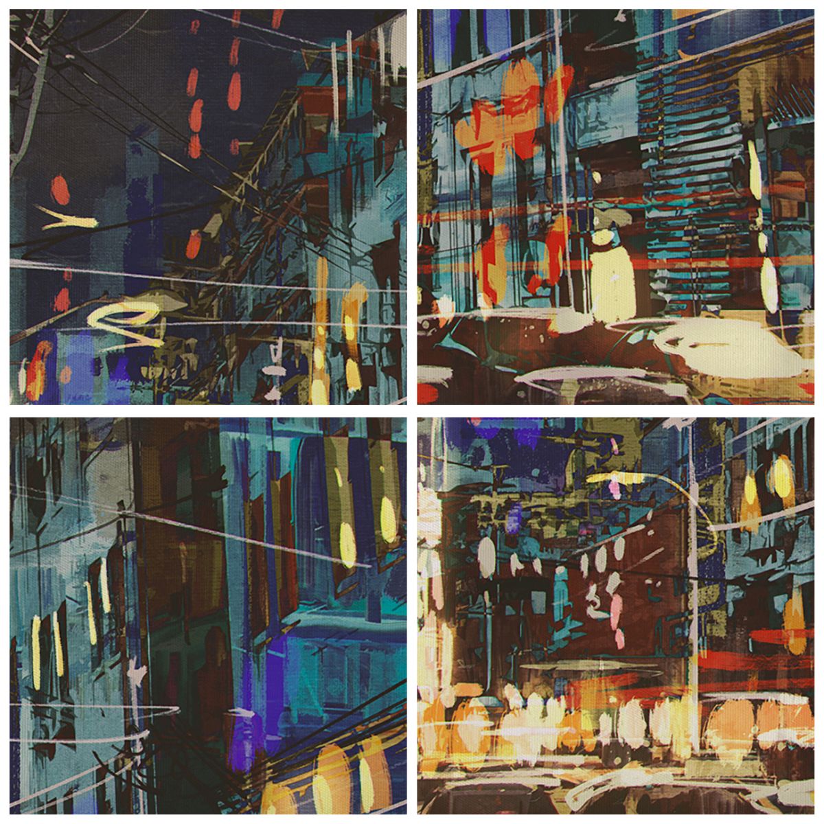 Obraz Na Płótnie - Miasto Centrum Auto - 40X40 Cm - Ac40X40-3787