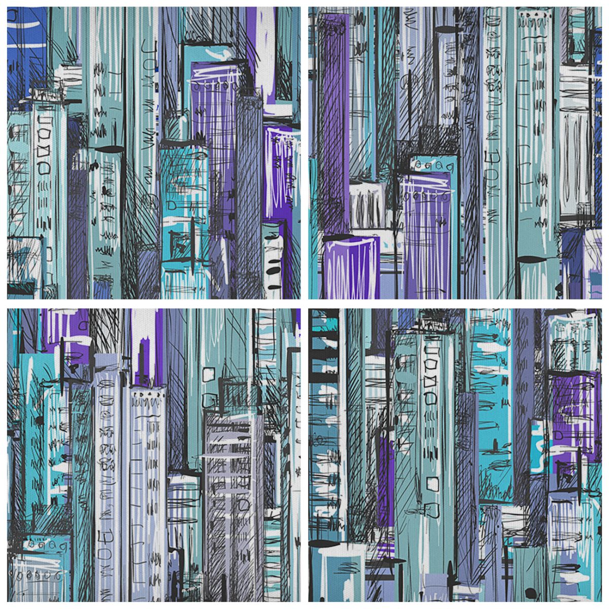 Obraz Na Płótnie - Drapacze Chmur - 40X40 Cm - Ac40X40-3857