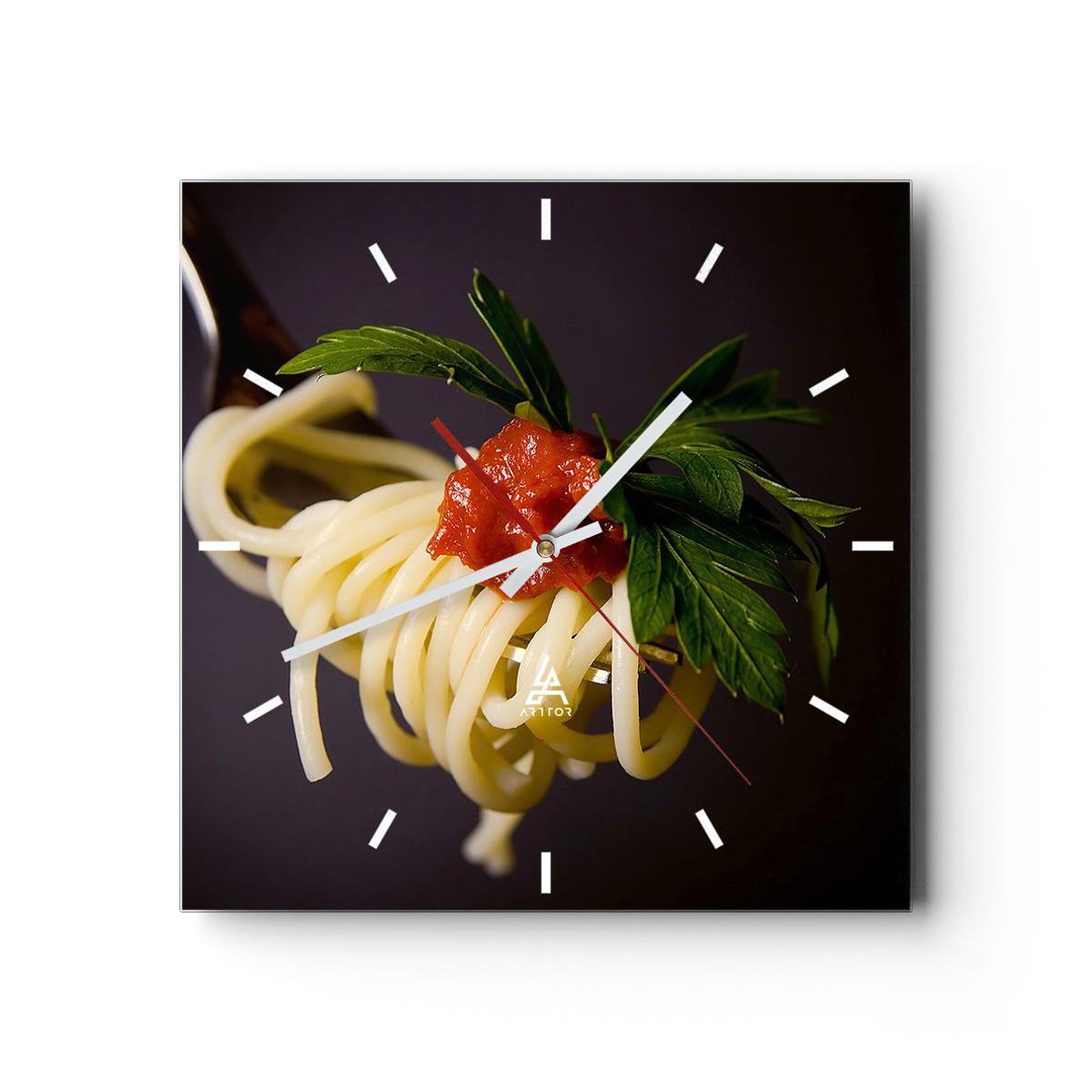 Zegar Ścienny - Spaghetti Sos  - 40X40 Cm - C3Ac40X40-1307