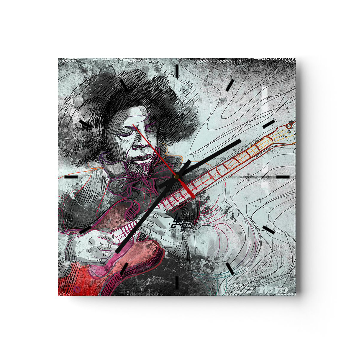 Zegar Ścienny - Gitara Muzyka  - 40X40 Cm - C3Ac40X40-2559