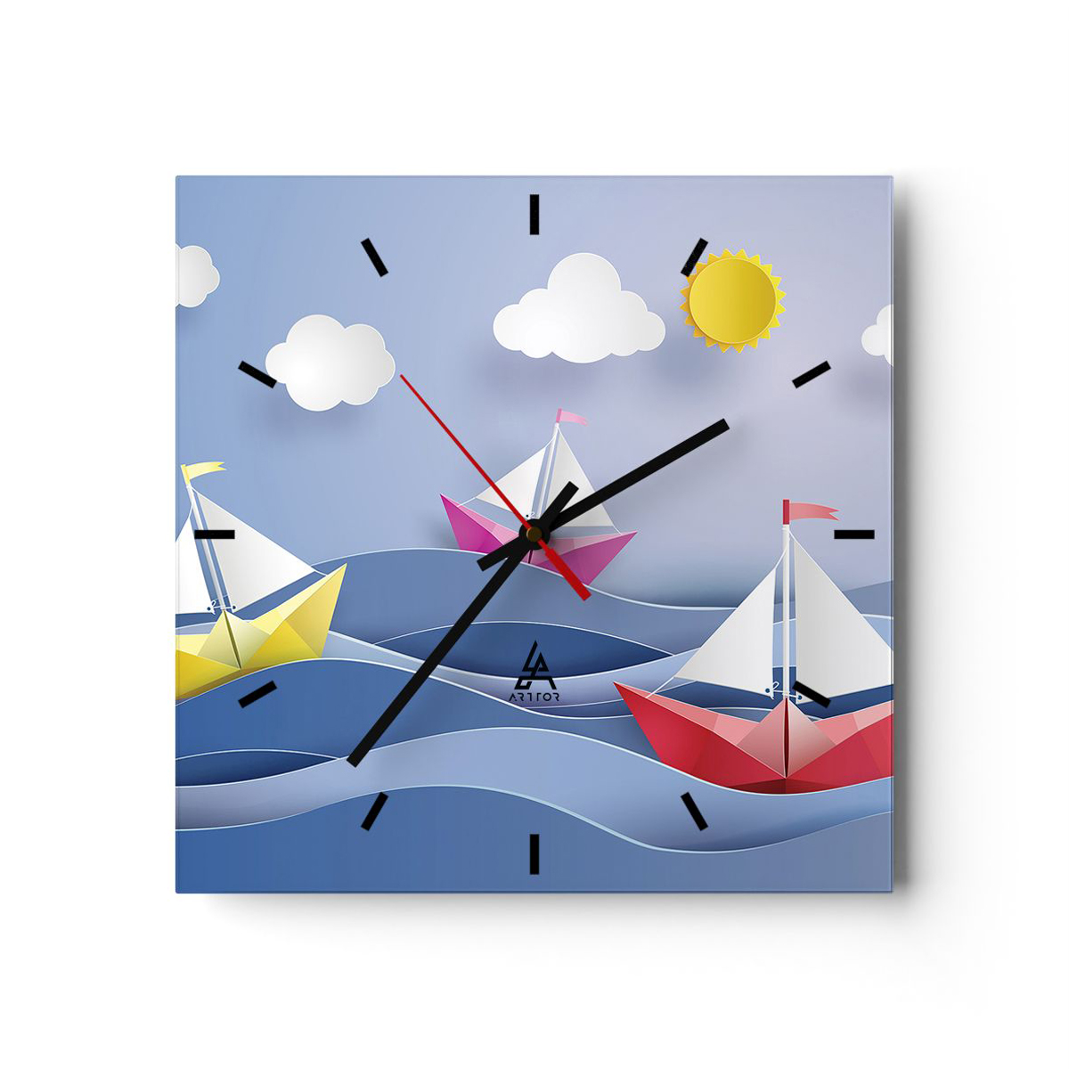 Zegar Ścienny - Statek Rysunek - 40X40 Cm - C3Ac40X40-2964
