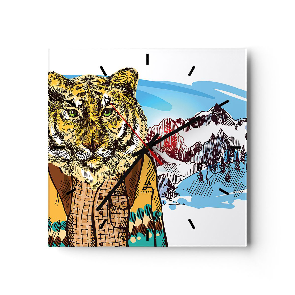 Zegar Ścienny - Tygrys Elegant - 40X40 Cm - C3Ac40X40-3210