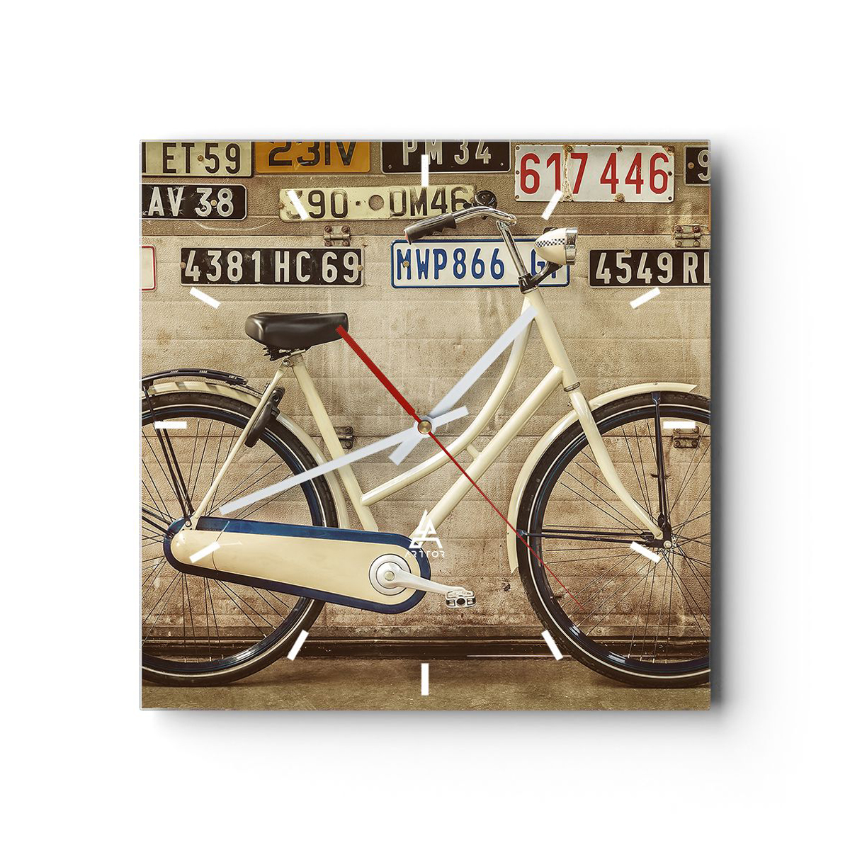 Zegar Ścienny - Rower Mur Tablica - 40X40 Cm - C3Ac40X40-3764