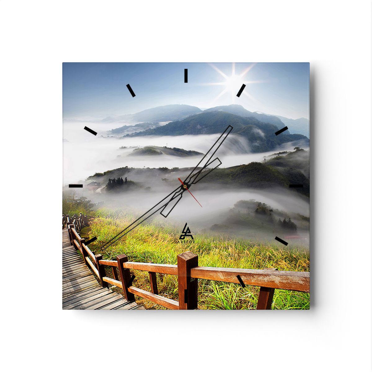 Zegar Ścienny - Góry Droga Mgła - 60X60 Cm - C3Ac60X60-2444