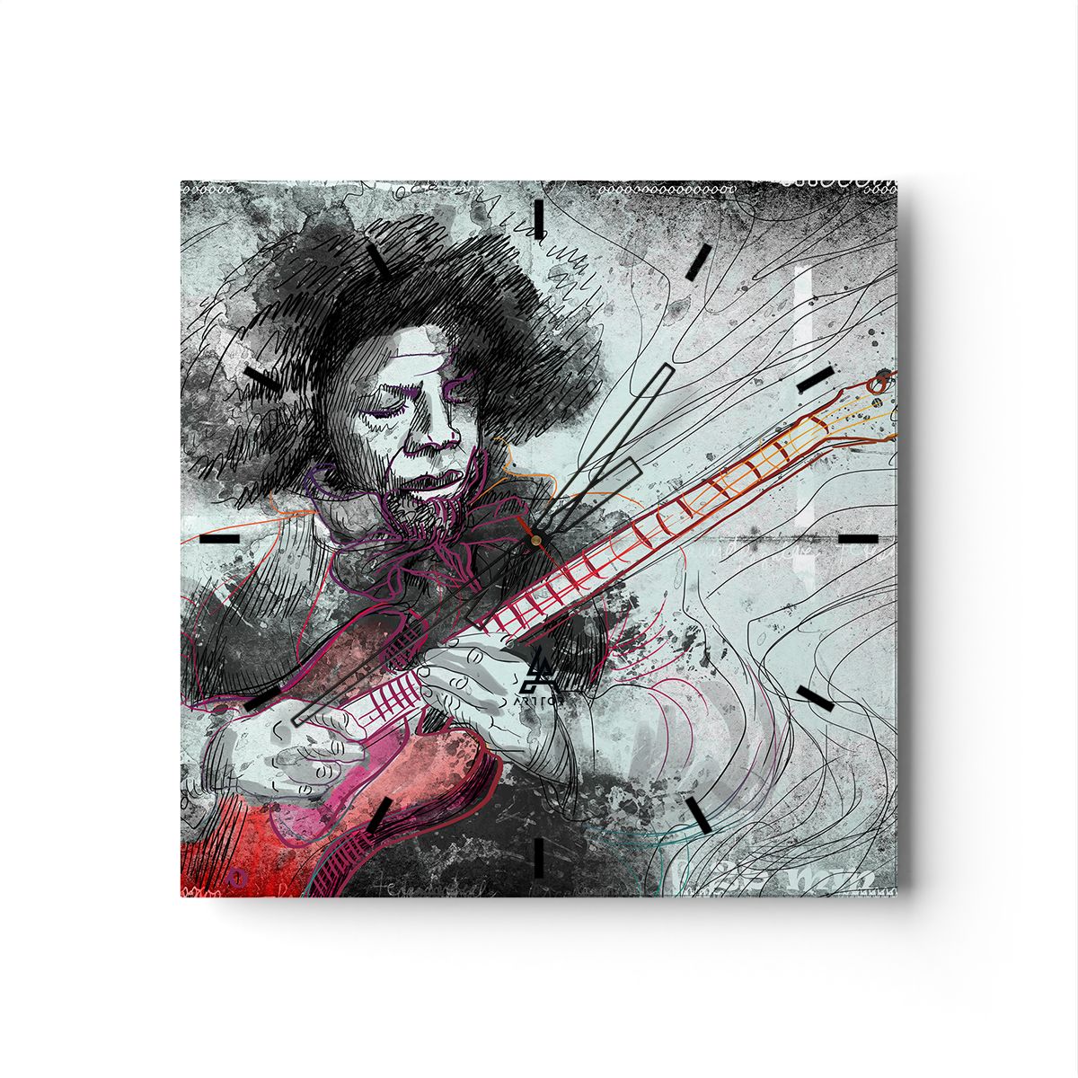 Zegar Ścienny - Gitara Muzyka  - 60X60 Cm - C3Ac60X60-2559