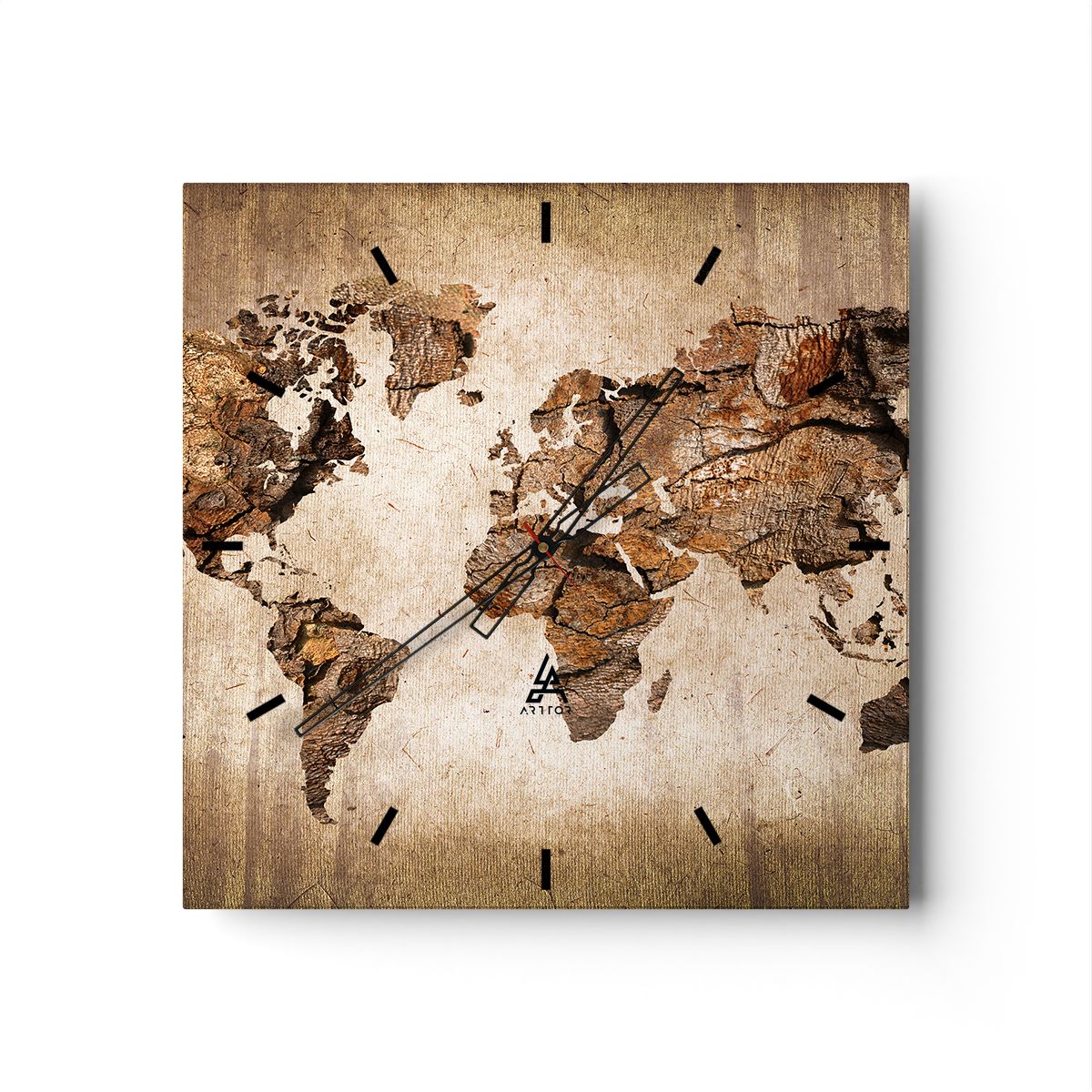 Zegar Ścienny - Mapa Kontynenty - 60X60 Cm - C3Ac60X60-3590