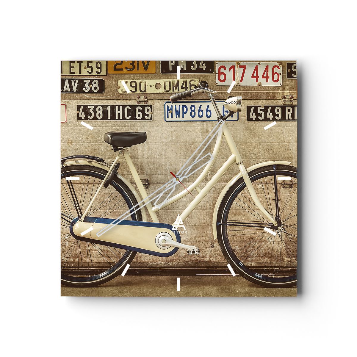 Zegar Ścienny - Rower Mur Tablica - 60X60 Cm - C3Ac60X60-3764