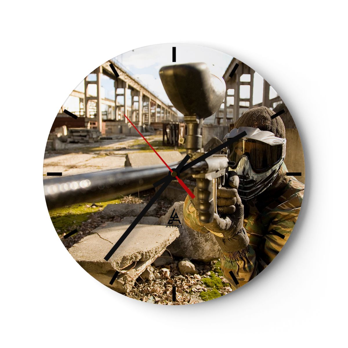 Zegar Ścienny - Paintball Gra - 30X30 Cm - C3Ar30X30-0140