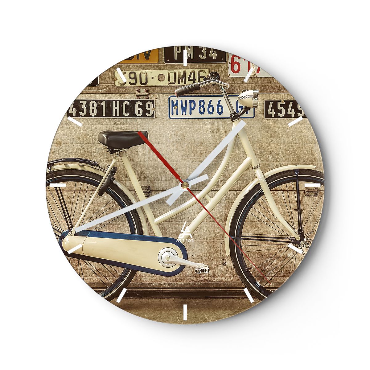 Zegar Ścienny - Rower Mur Tablica - 30X30 Cm - C3Ar30X30-3764