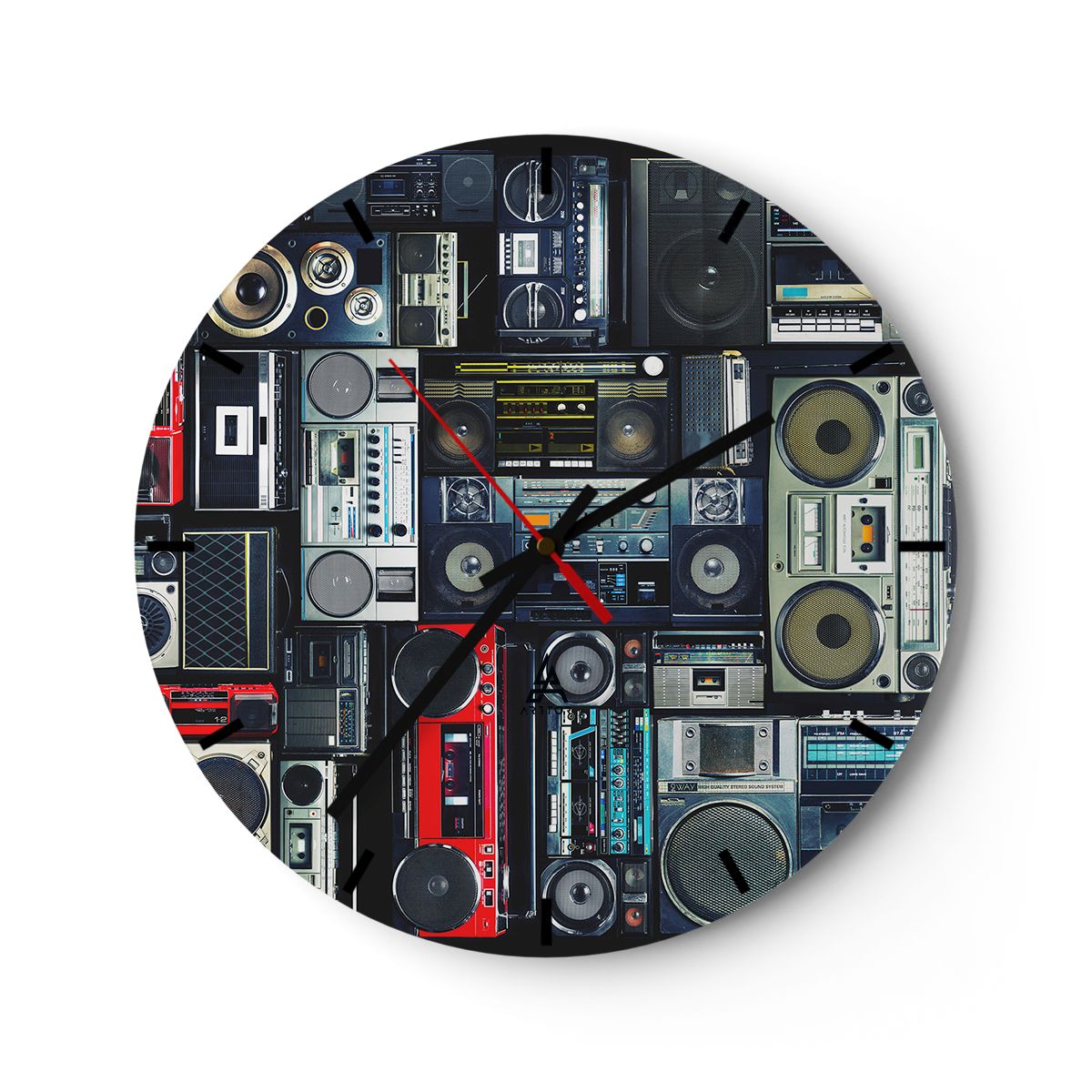 Zegar Ścienny - Technika Magnetofon - 30X30 Cm - C3Ar30X30-3875
