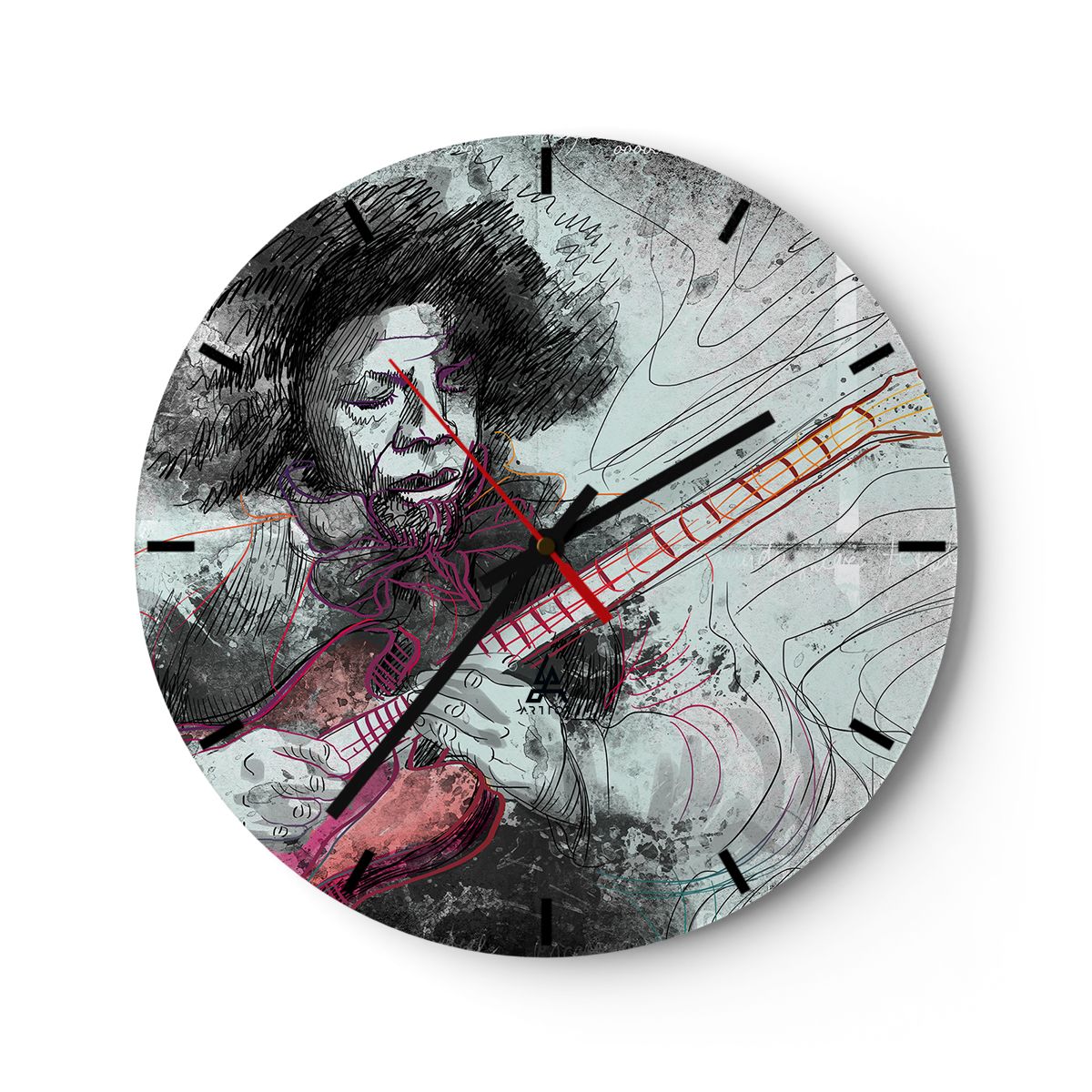Zegar Ścienny - Gitara Muzyka  - 40X40 Cm - C3Ar40X40-2559