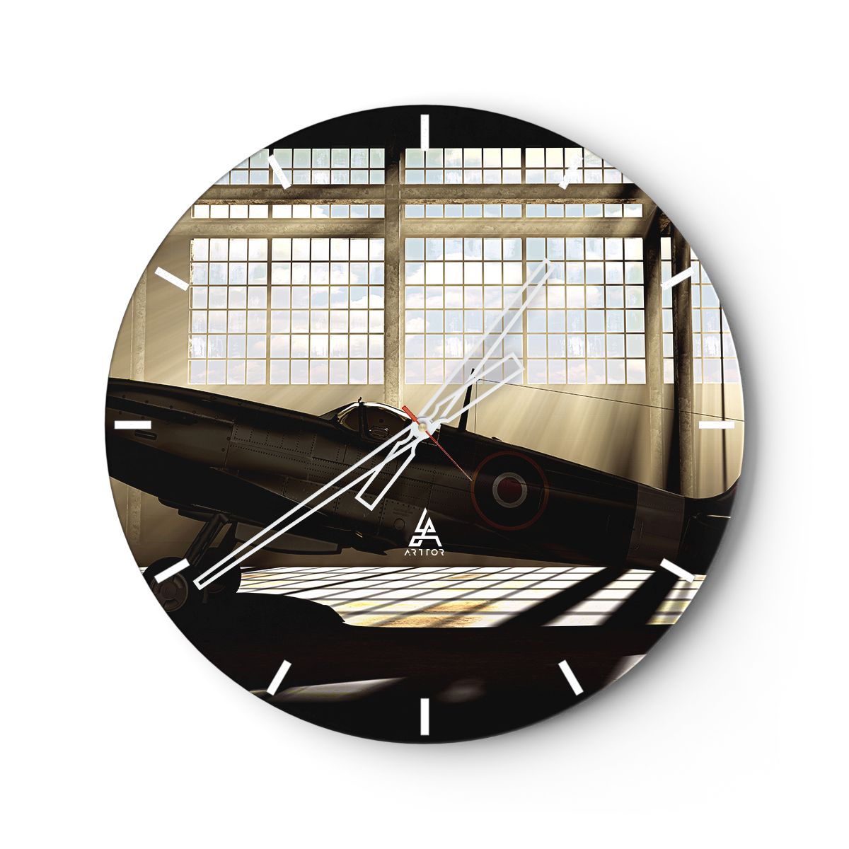 Zegar Ścienny - Samolot Hangar - 60X60 Cm - C3Ar60X60-2969