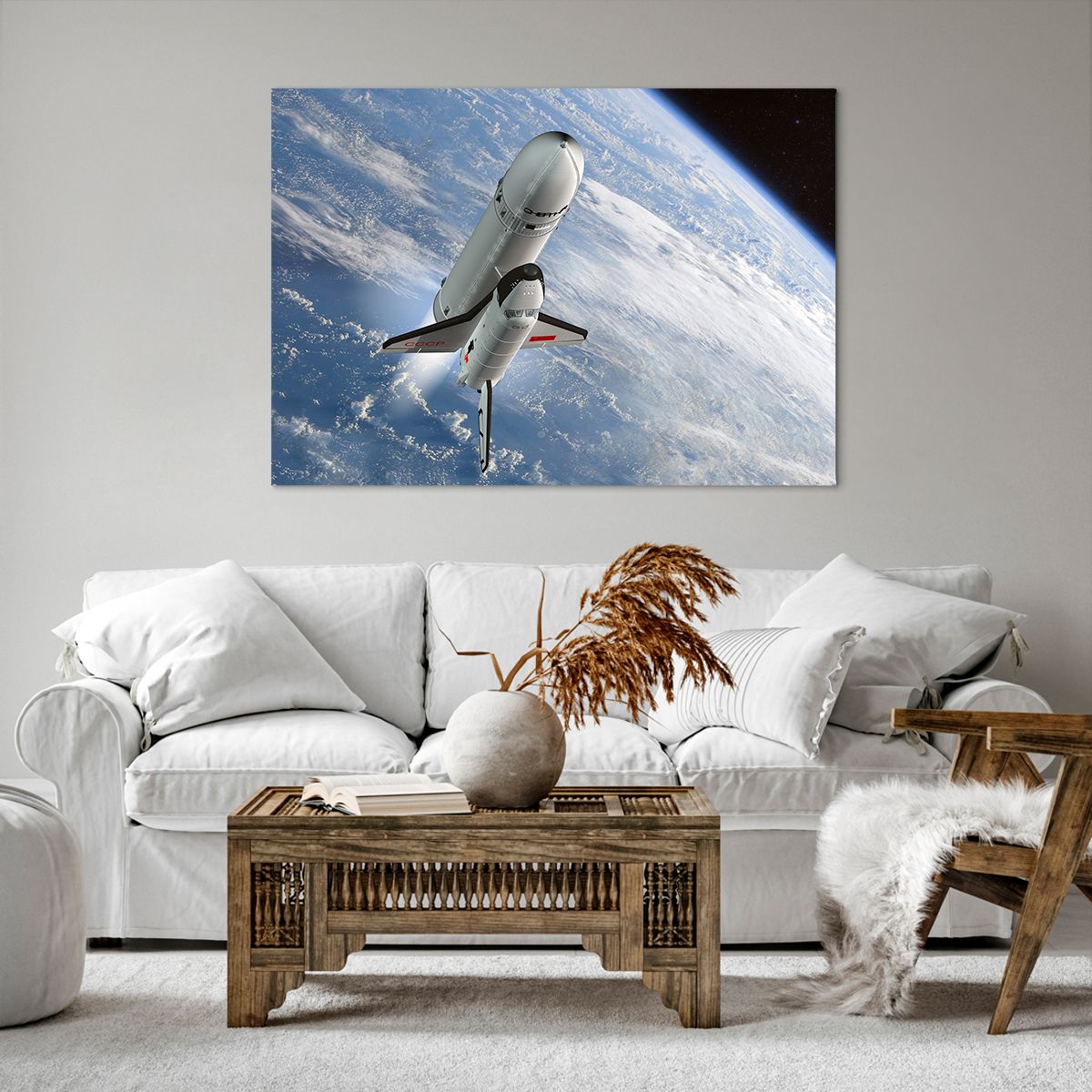 Obraz Na Płótnie - Sputnik Orbita - 100X70 Cm - Aa100X70-0496