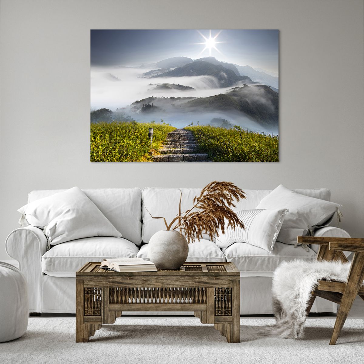 Obraz Na Płótnie - Góry Droga Mgła - 100X70 Cm - Aa100X70-2478