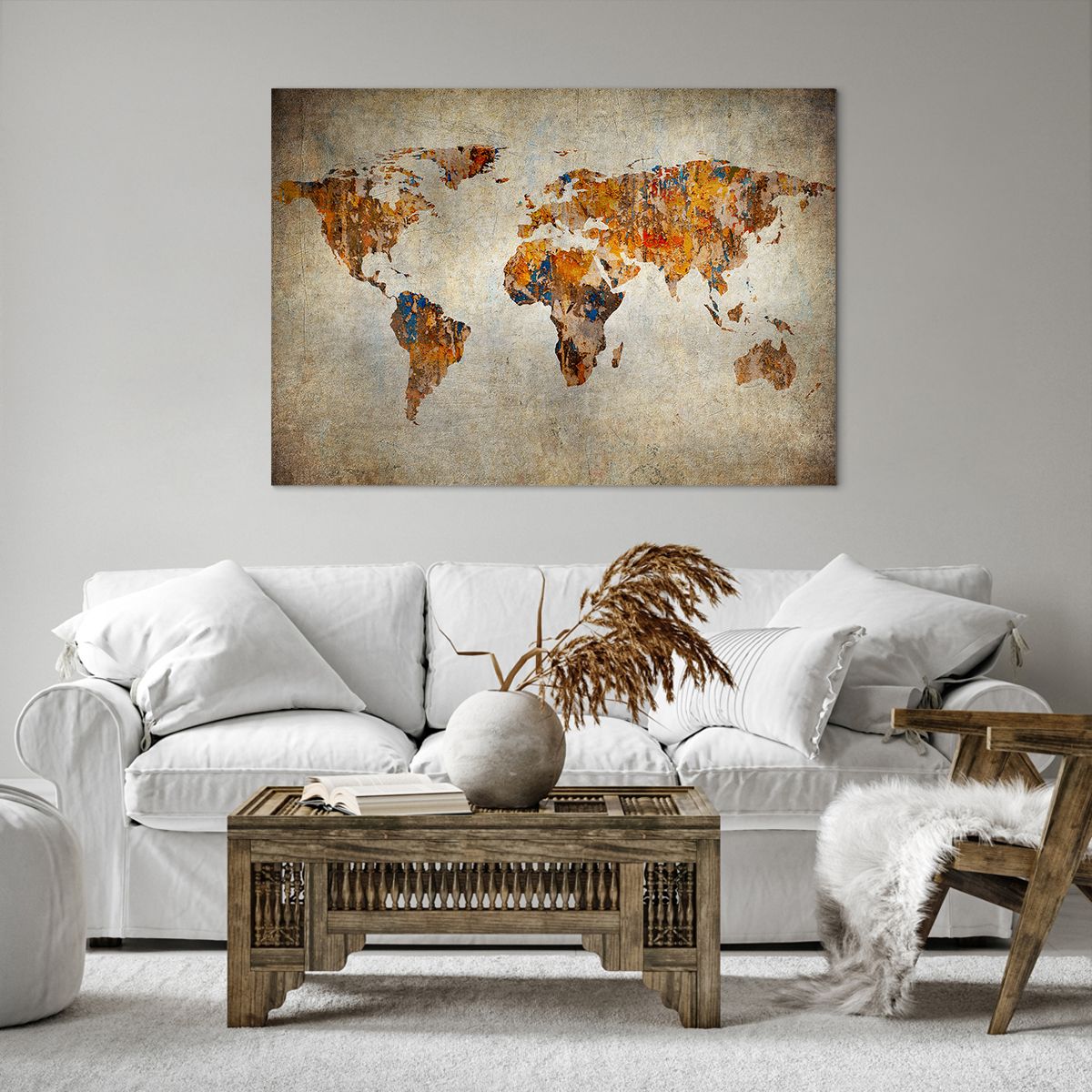 Obraz Na Płótnie - Mapa Kontynent - 100X70 Cm - Aa100X70-2783