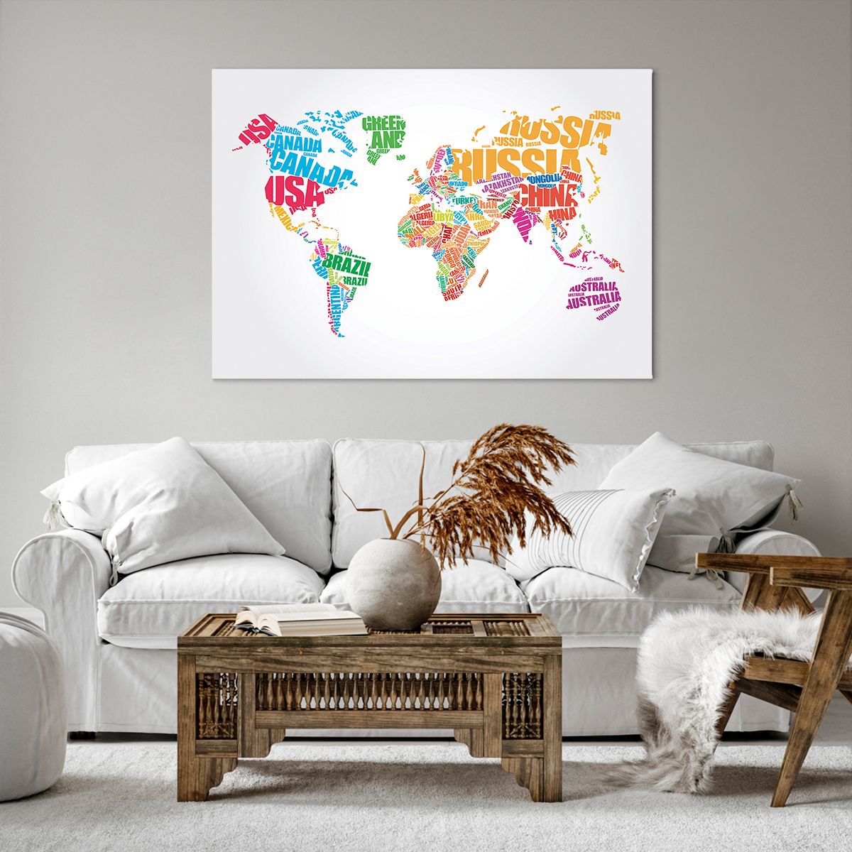 Obraz Na Płótnie - Mapa Kontynent - 100X70 Cm - Aa100X70-2860