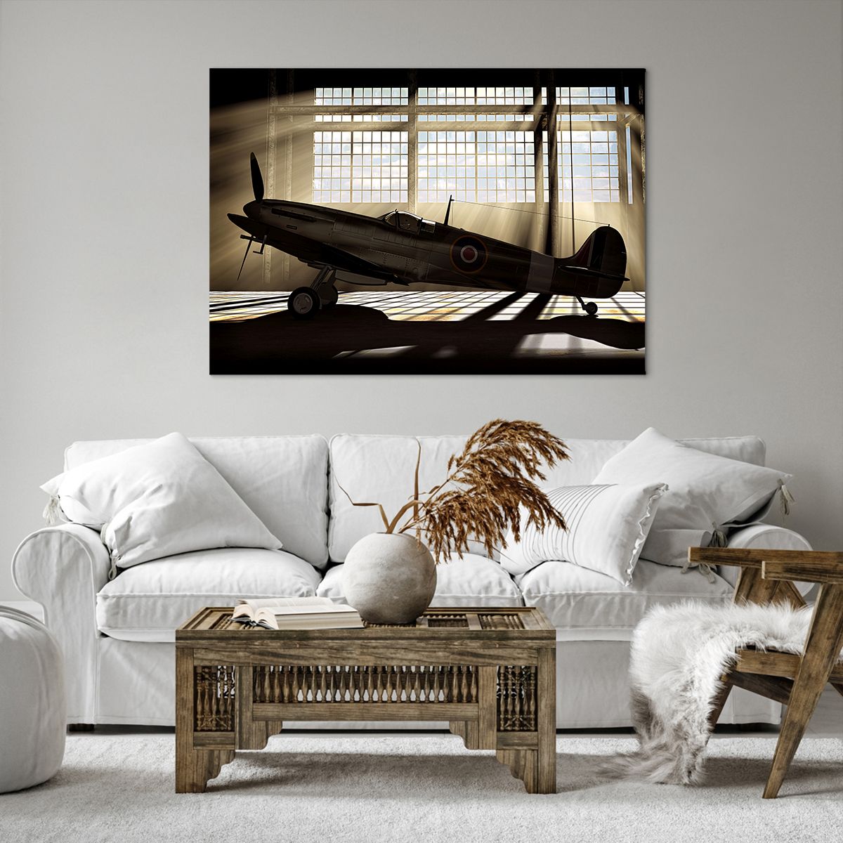 Obraz Na Płótnie - Samolot Hangar - 100X70 Cm - Aa100X70-2969