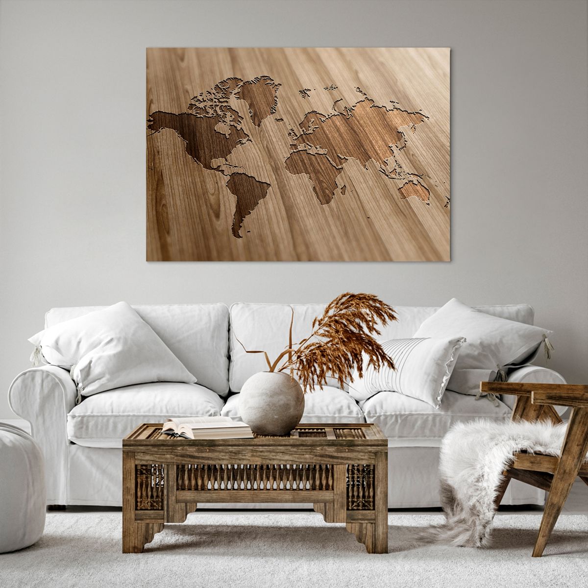 Obraz Na Płótnie - Mapa Kontynent - 100X70 Cm - Aa100X70-3042