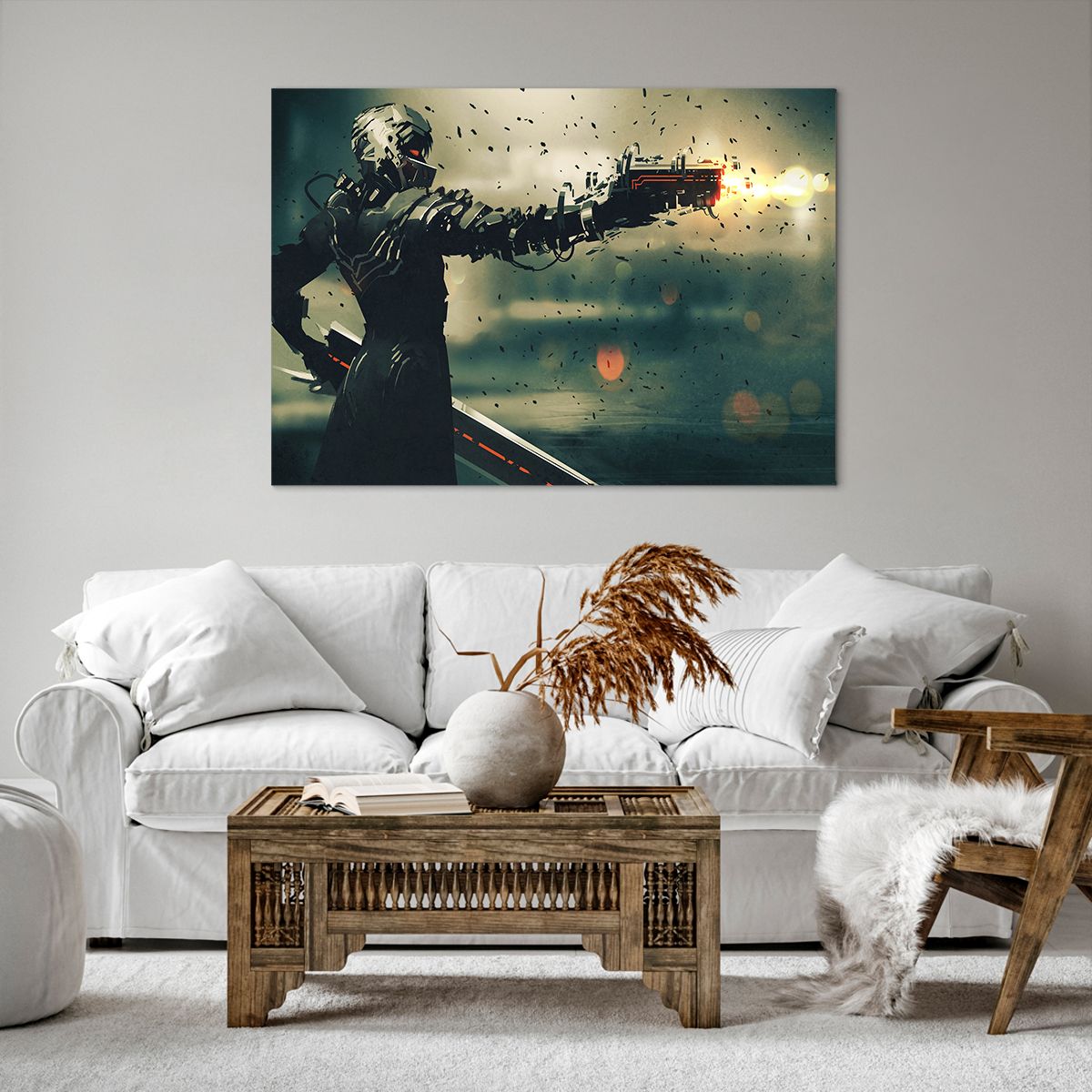 Obraz Na Płótnie - Robot Walka Broń - 100X70 Cm - Aa100X70-3196