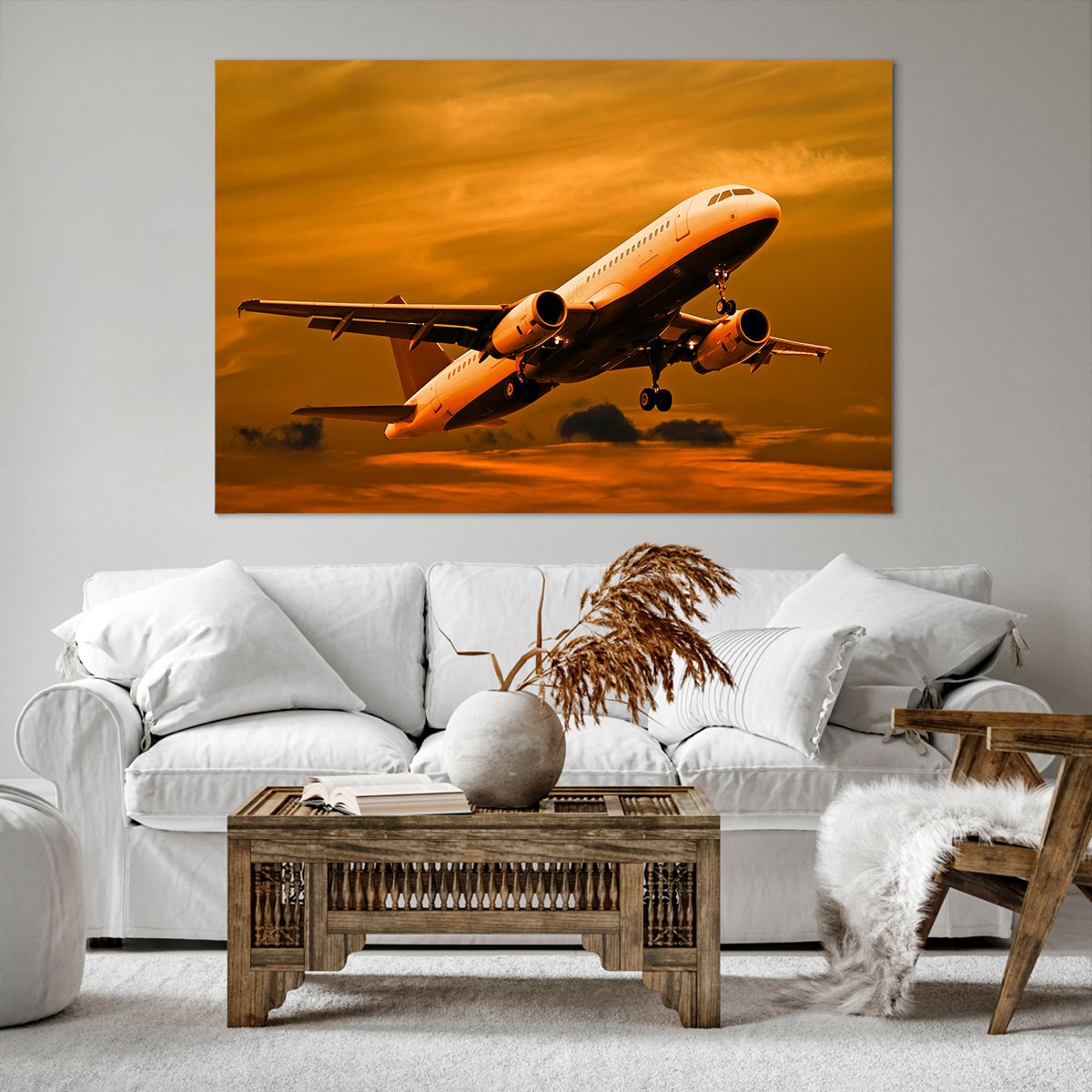 Obraz Na Płótnie - Samolot Start - 120X80 Cm - Aa120X80-0368