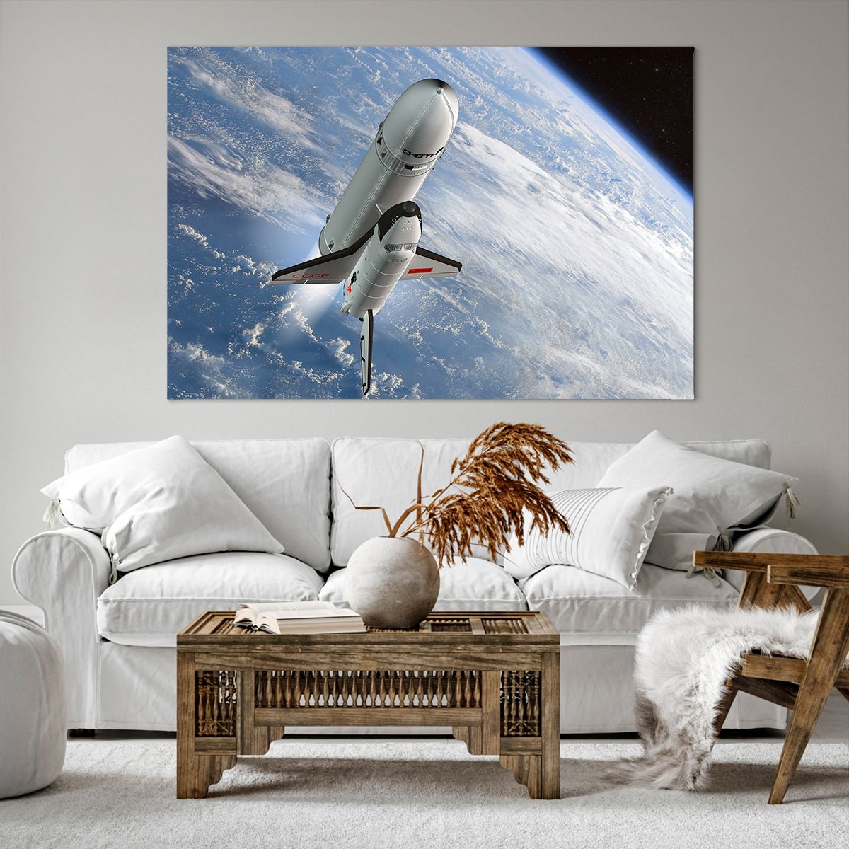 Obraz Na Płótnie - Sputnik Orbita - 120X80 Cm - Aa120X80-0496