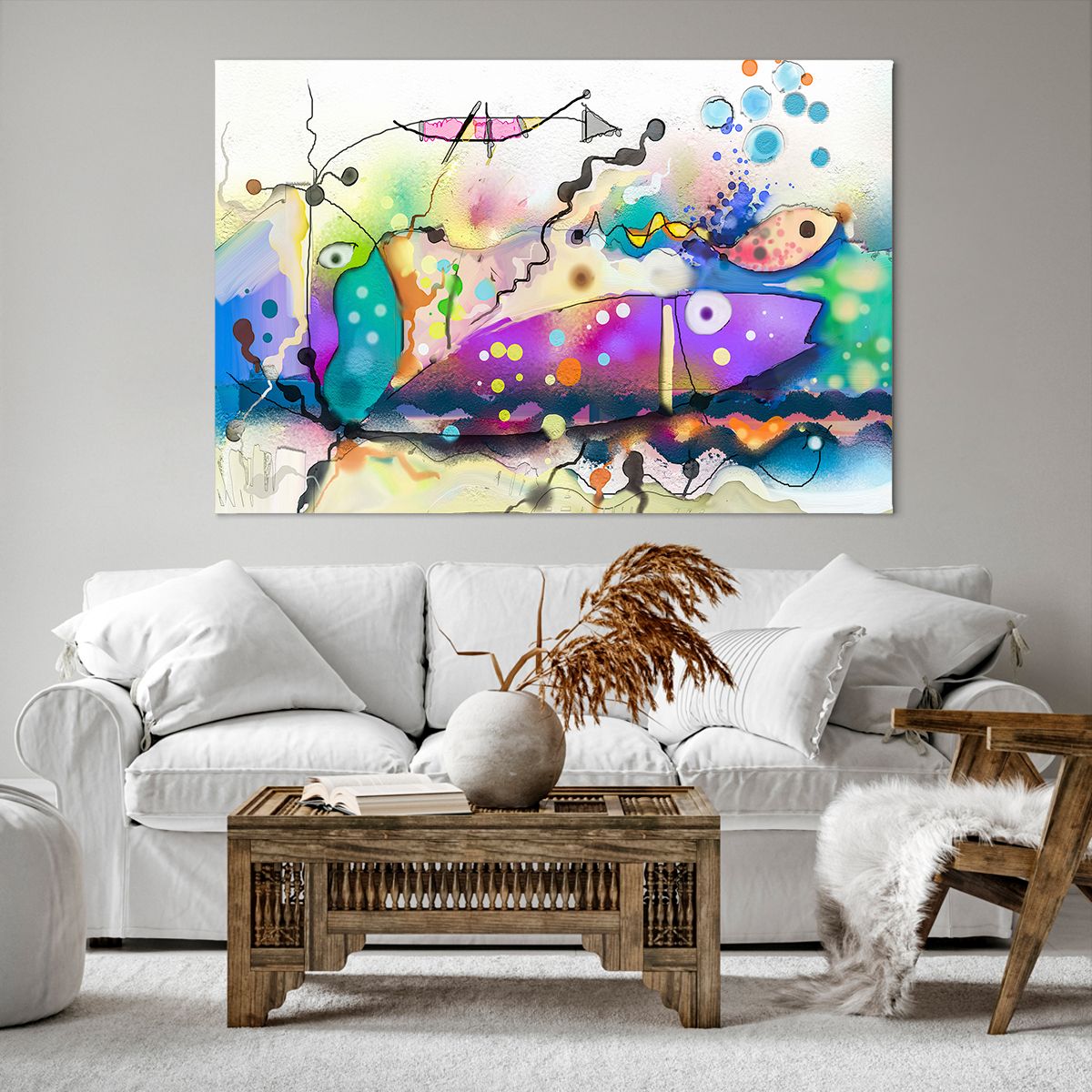 Obraz Na Płótnie - Ryby Pastele  - 120X80 Cm - Aa120X80-4096