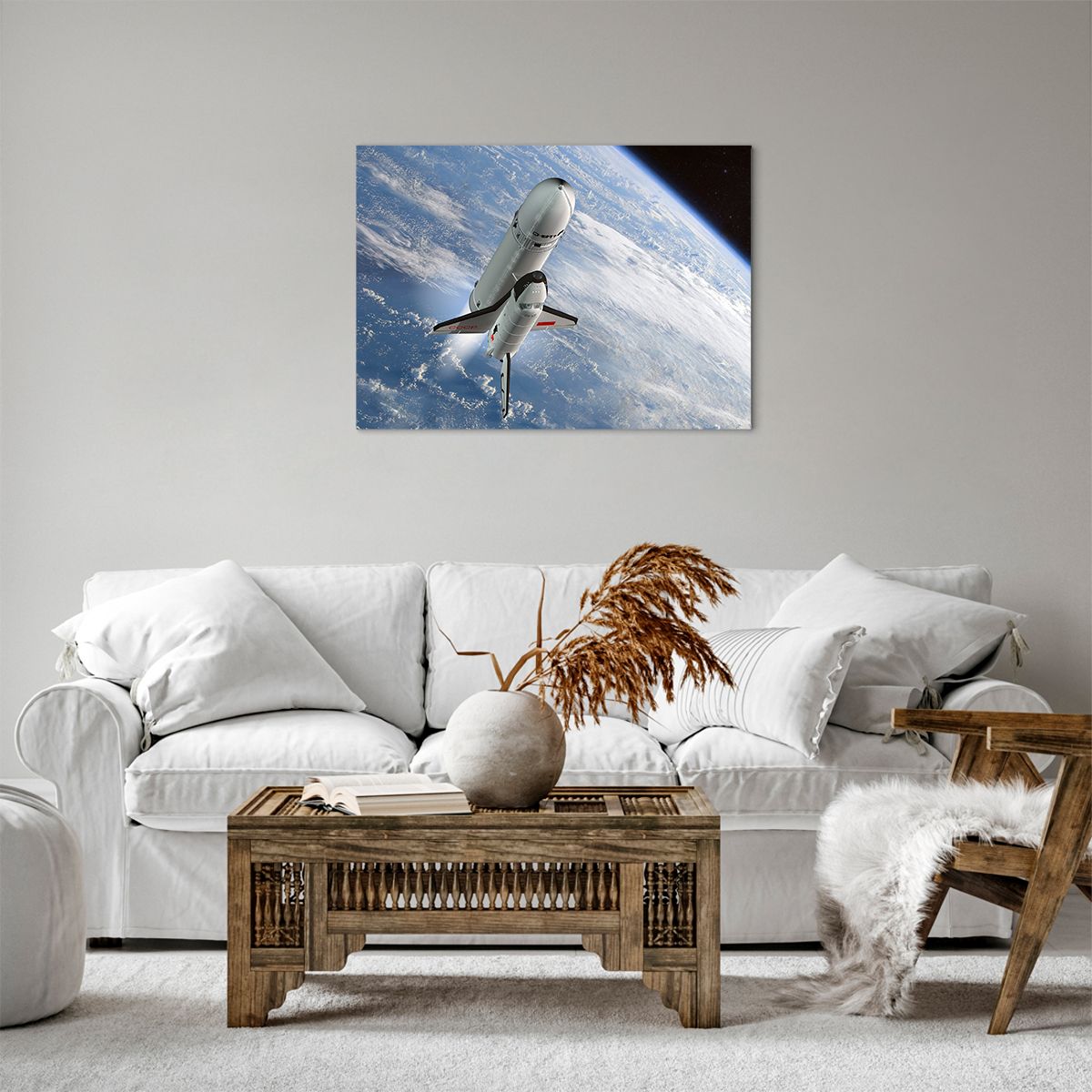 Obraz Na Płótnie - Sputnik Orbita - 70X50 Cm - Aa70X50-0496